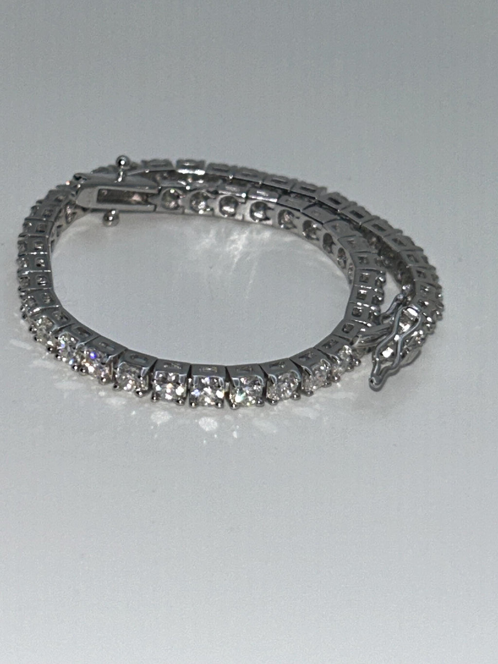 Moissanite Tennis Bracelet | 3mm Brilliant Cut | Sterling Silver | 6.5 Inch