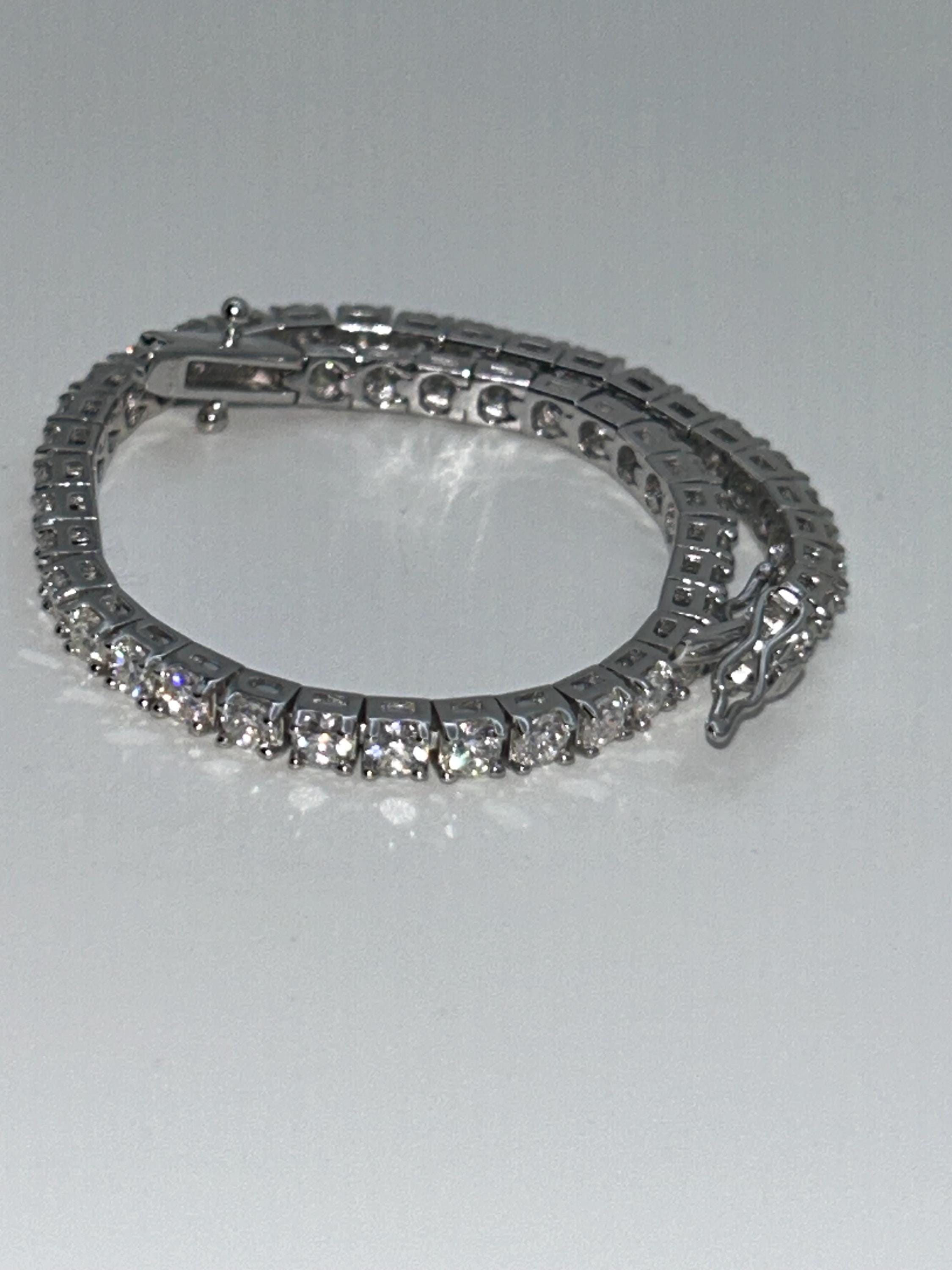 Moissanite Tennis Bracelet | 3mm Brilliant Cut | Sterling Silver | 6.5 Inch