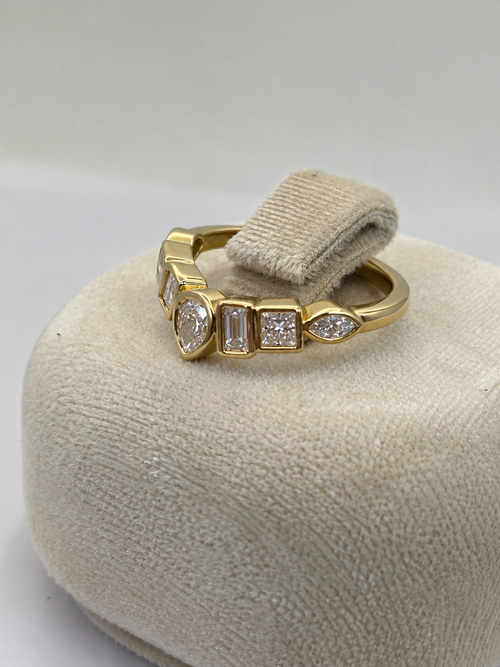 0.70 CTW Mixed-Cut Lab-Grown Diamond Wedding Band | 10K Yellow Gold