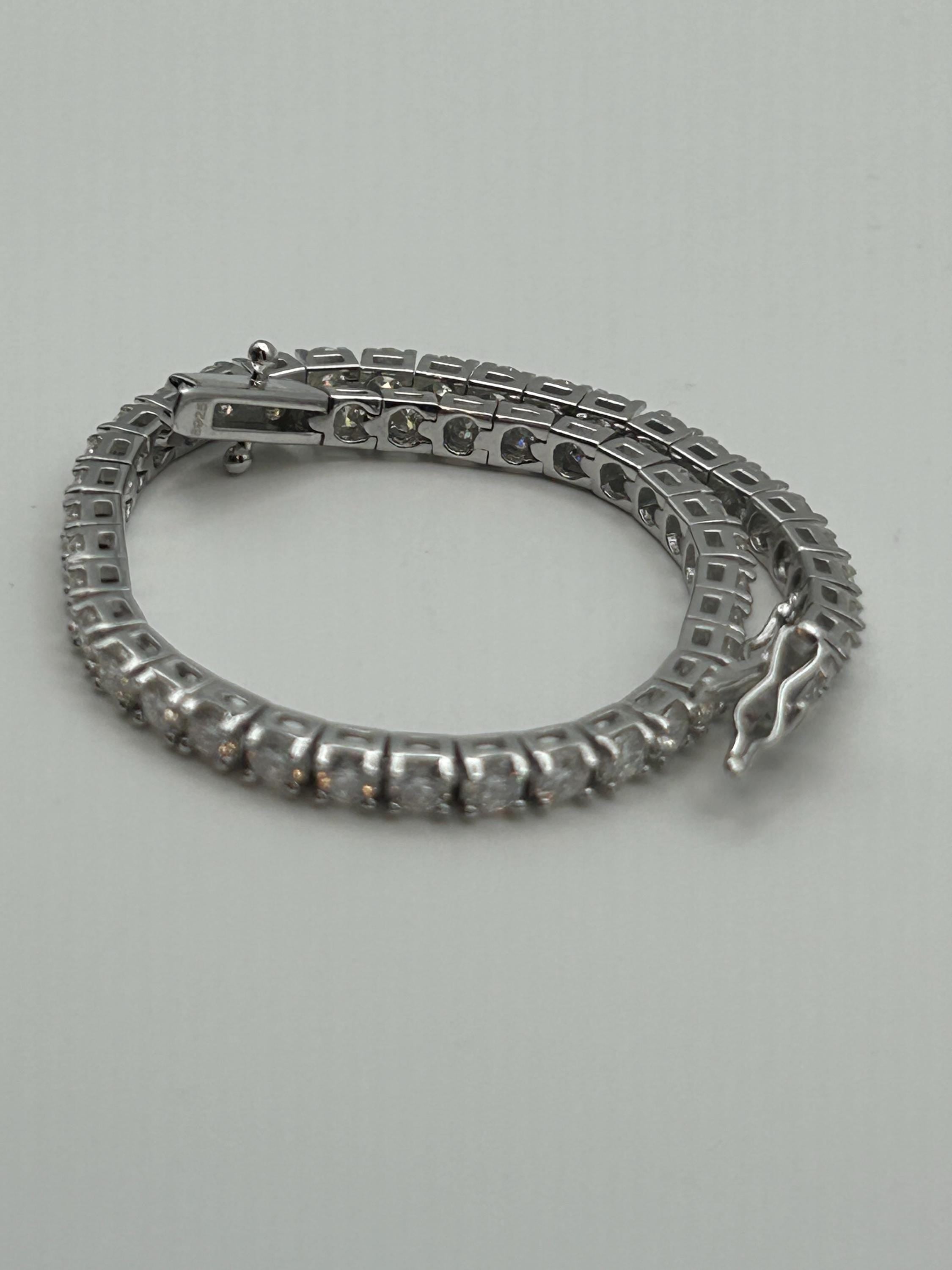 Moissanite Tennis Bracelet | 3mm Brilliant Cut | Sterling Silver | 6.5 Inch