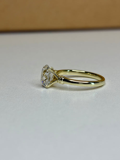 2 CT Old Mine Cut Moissanite Travel Ring – 6x8mm Gold Plated Sterling Silver | Size 6