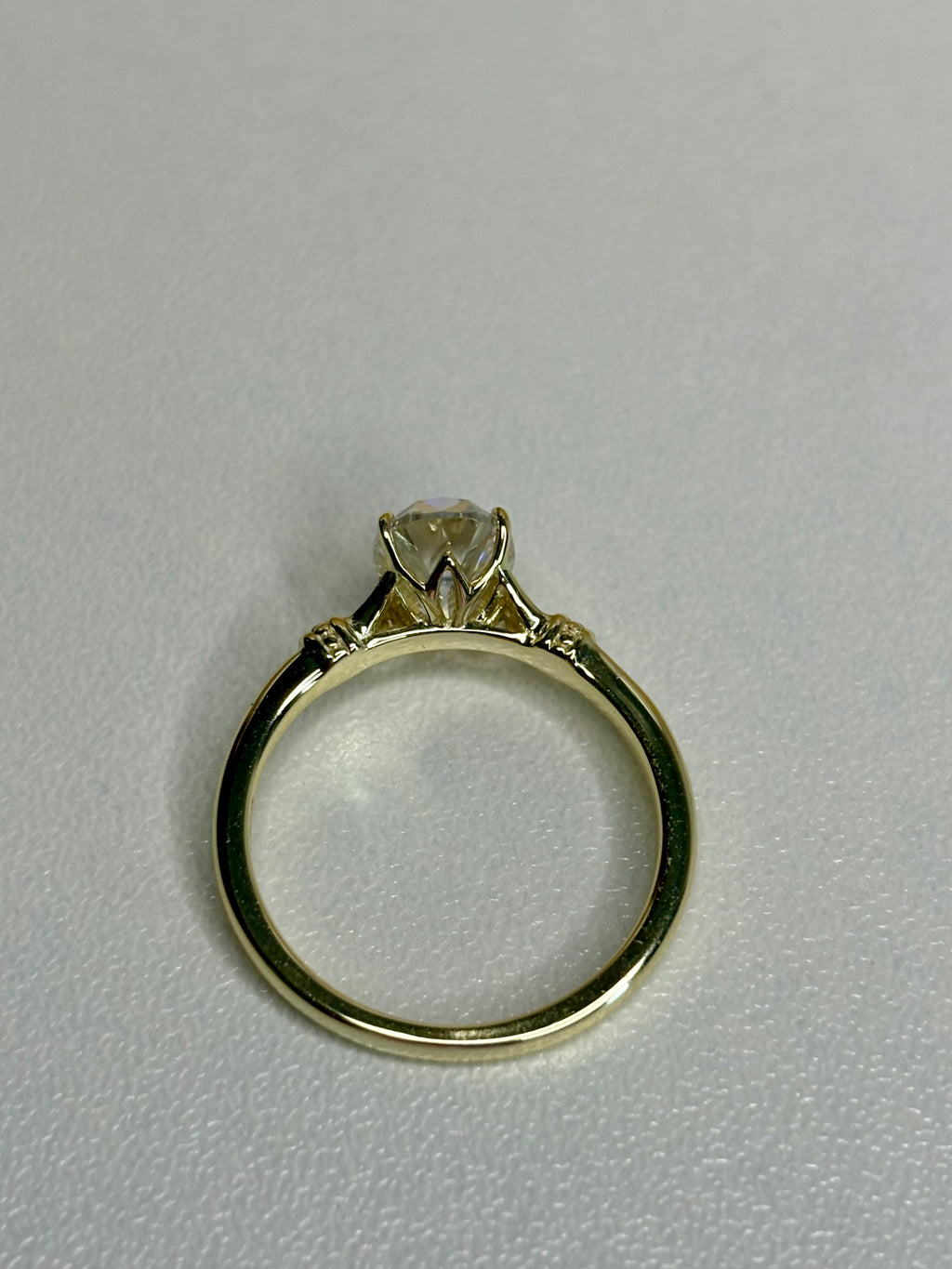 2 CT Old Mine Cut Moissanite Travel Ring – 6x8mm Gold Plated Sterling Silver | Size 6
