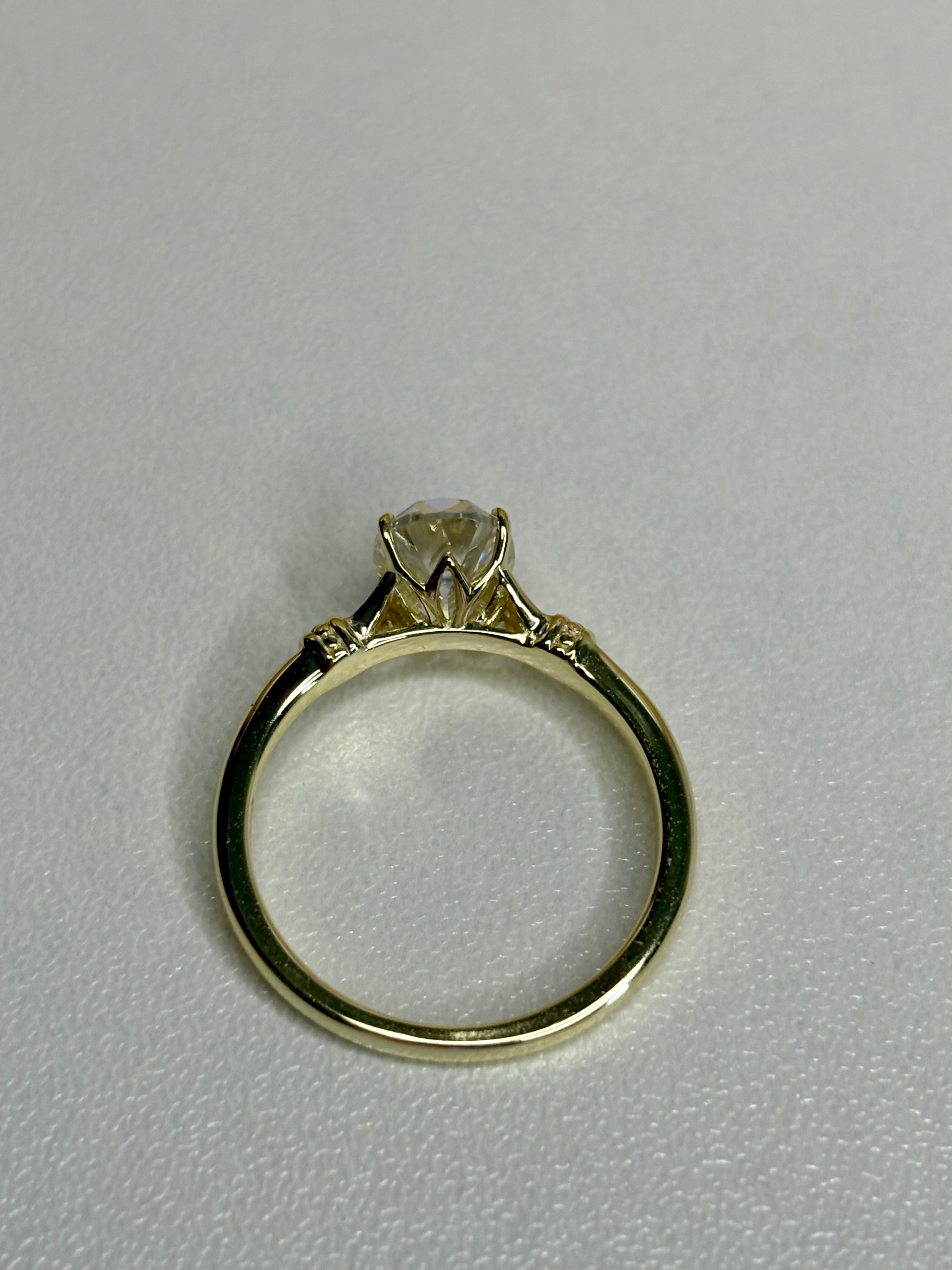 2 CT Old Mine Cut Moissanite Travel Ring – 6x8mm Gold Plated Sterling Silver | Size 6