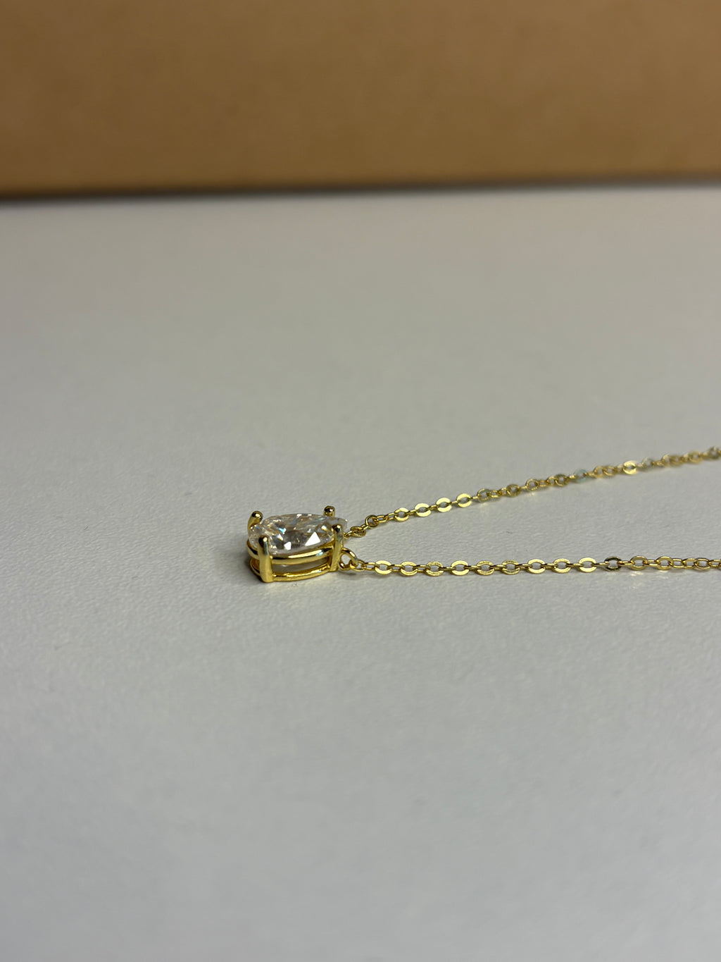 1.5 Ct Pear Cut Moissanite Pendant Necklace – D/E/F Colorless Sterling Silver Gold Plated | Adjustable 16–18 Inch Chain, GRA Certified