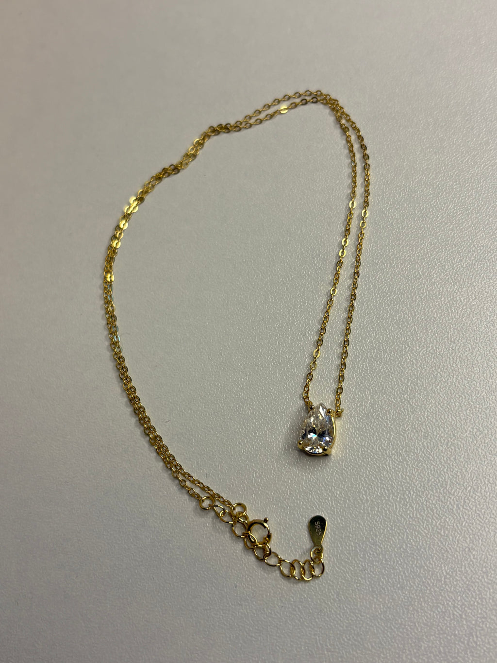 1.5 Ct Pear Cut Moissanite Pendant Necklace – D/E/F Colorless Sterling Silver Gold Plated | Adjustable 16–18 Inch Chain, GRA Certified