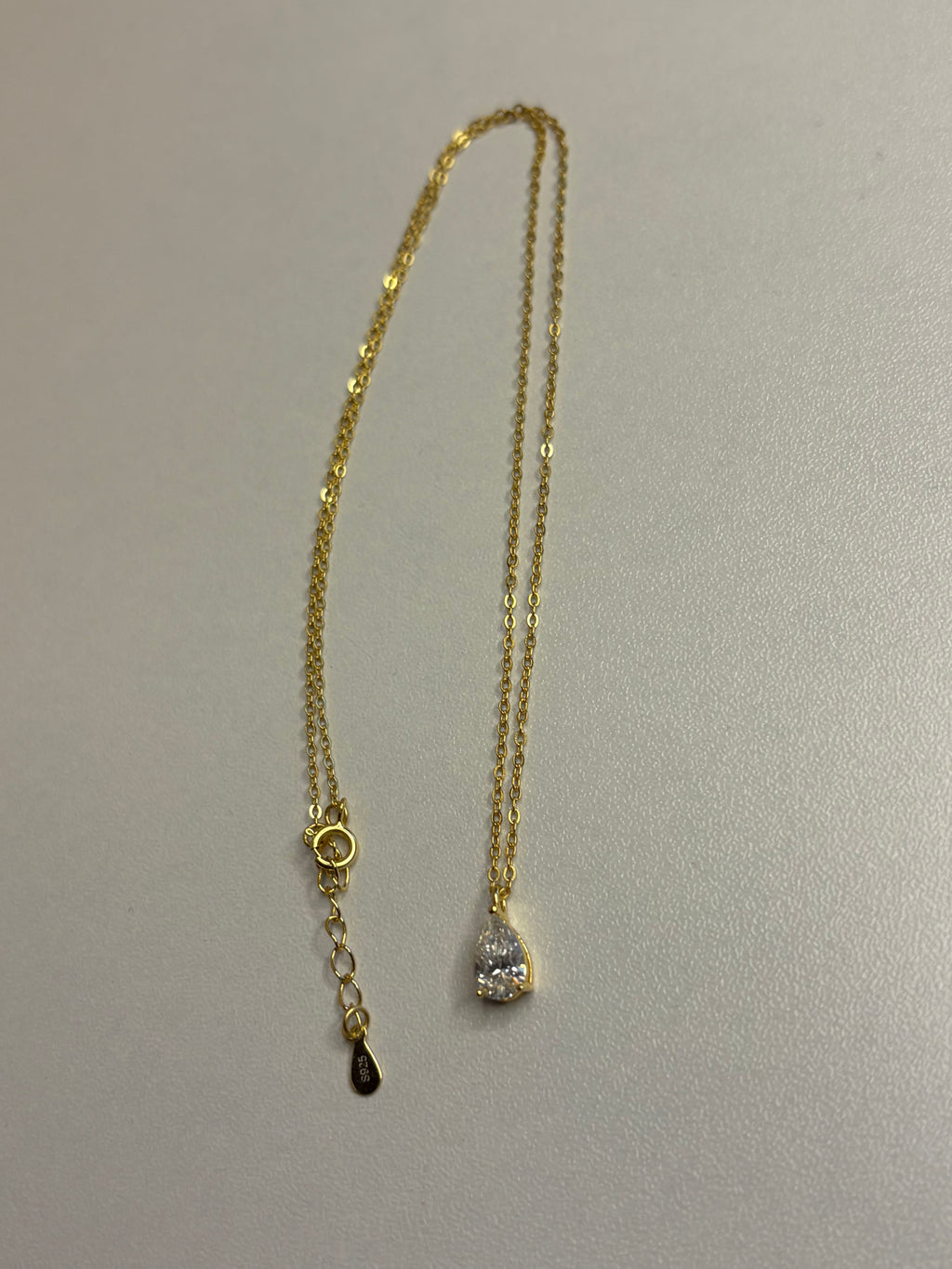1 Ct Pear Cut Moissanite Pendant Necklace – D/E/F Colorless Sterling Silver Gold Plated | Adjustable 16–18 Inch Chain, GRA Certified