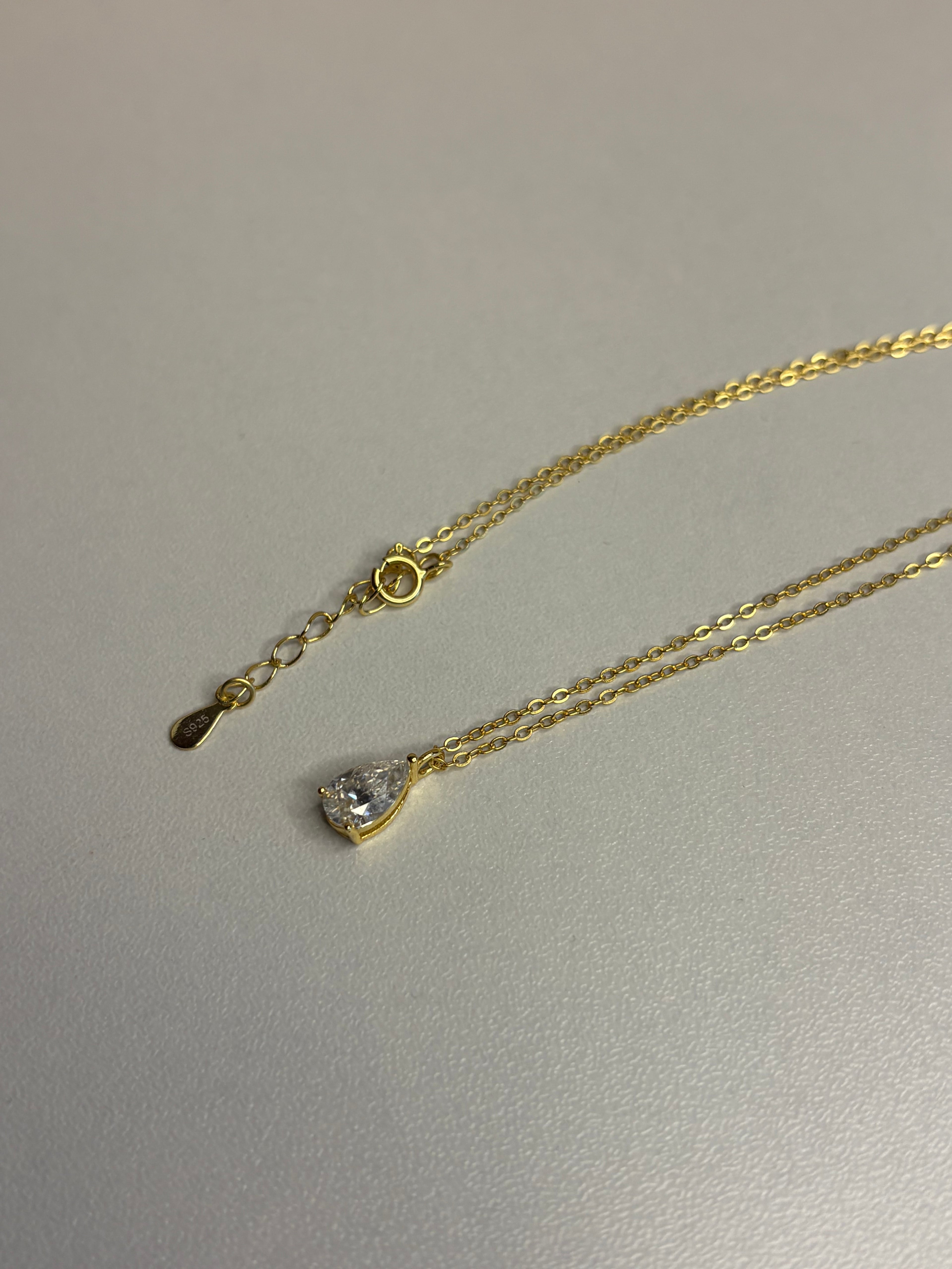 1 Ct Pear Cut Moissanite Pendant Necklace – D/E/F Colorless Sterling Silver Gold Plated | Adjustable 16–18 Inch Chain, GRA Certified