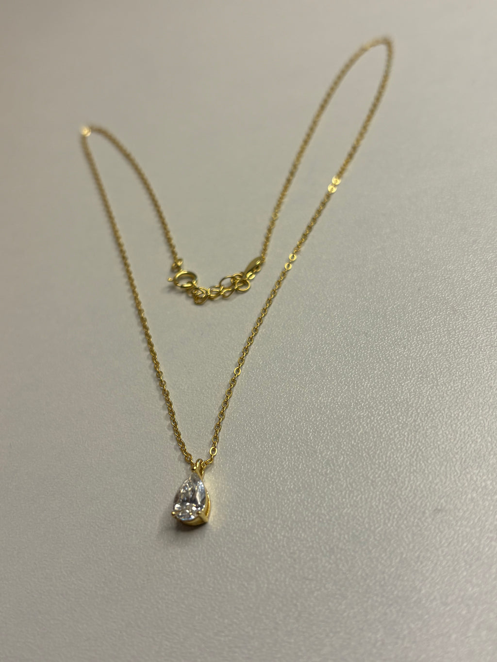 1 Ct Pear Cut Moissanite Pendant Necklace – D/E/F Colorless Sterling Silver Gold Plated | Adjustable 16–18 Inch Chain, GRA Certified