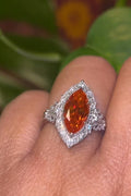 3ct GRA certified orange moissanite vintage style ring
