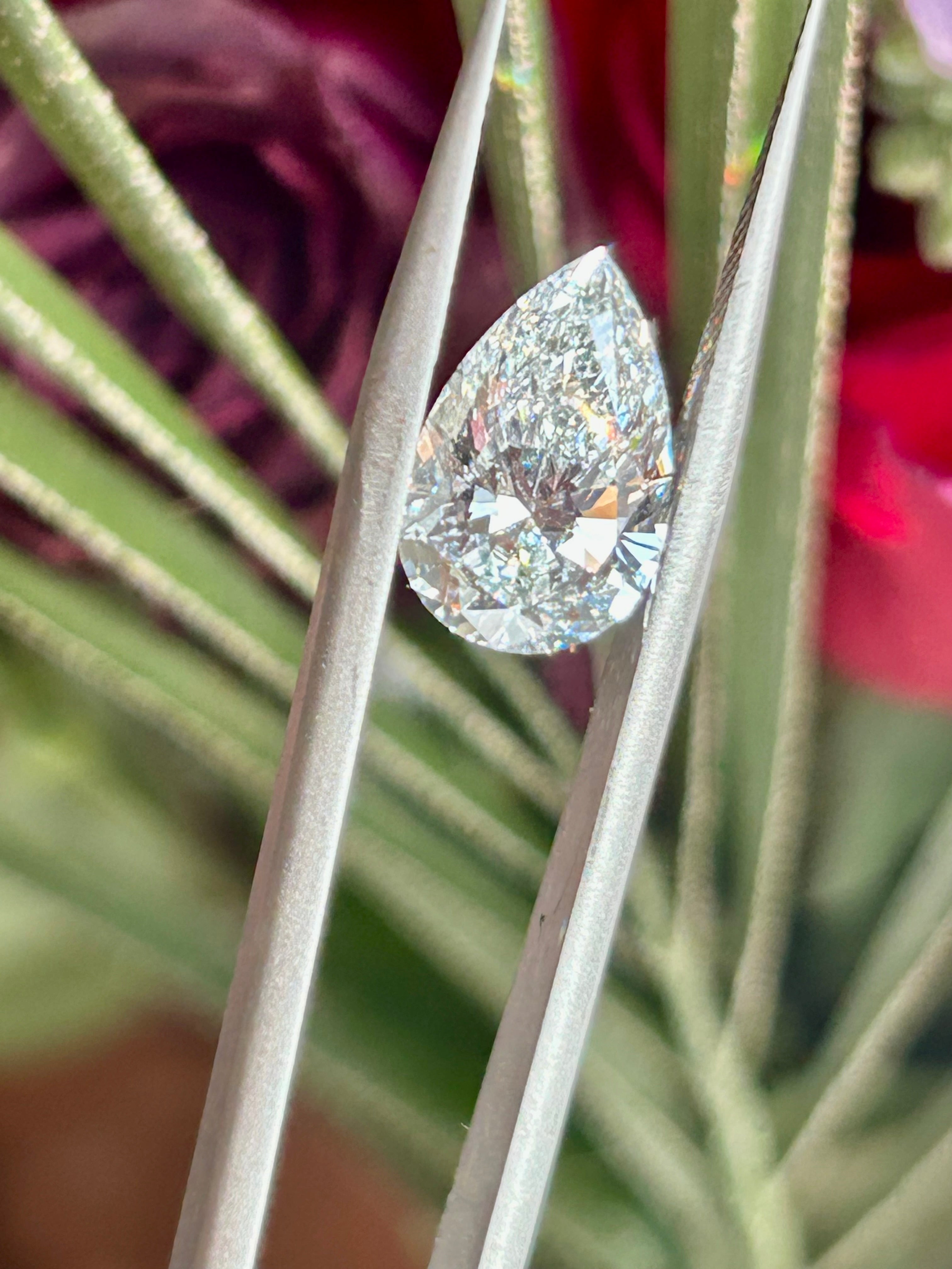 4.10ct Pear Shape Lab Diamond E Color VS1 Clarity