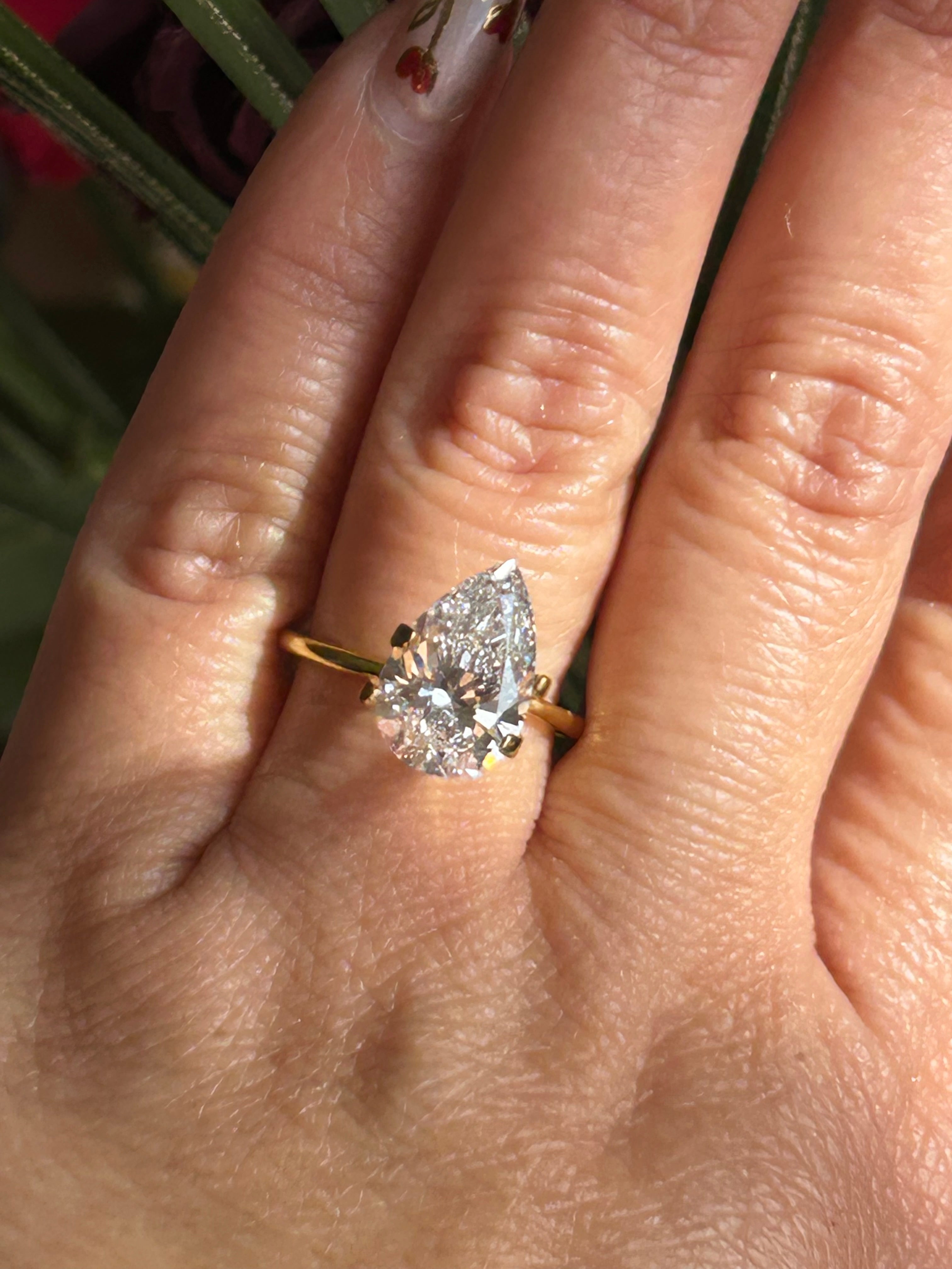 4.10ct Pear Shape Lab Diamond E Color VS1 Clarity