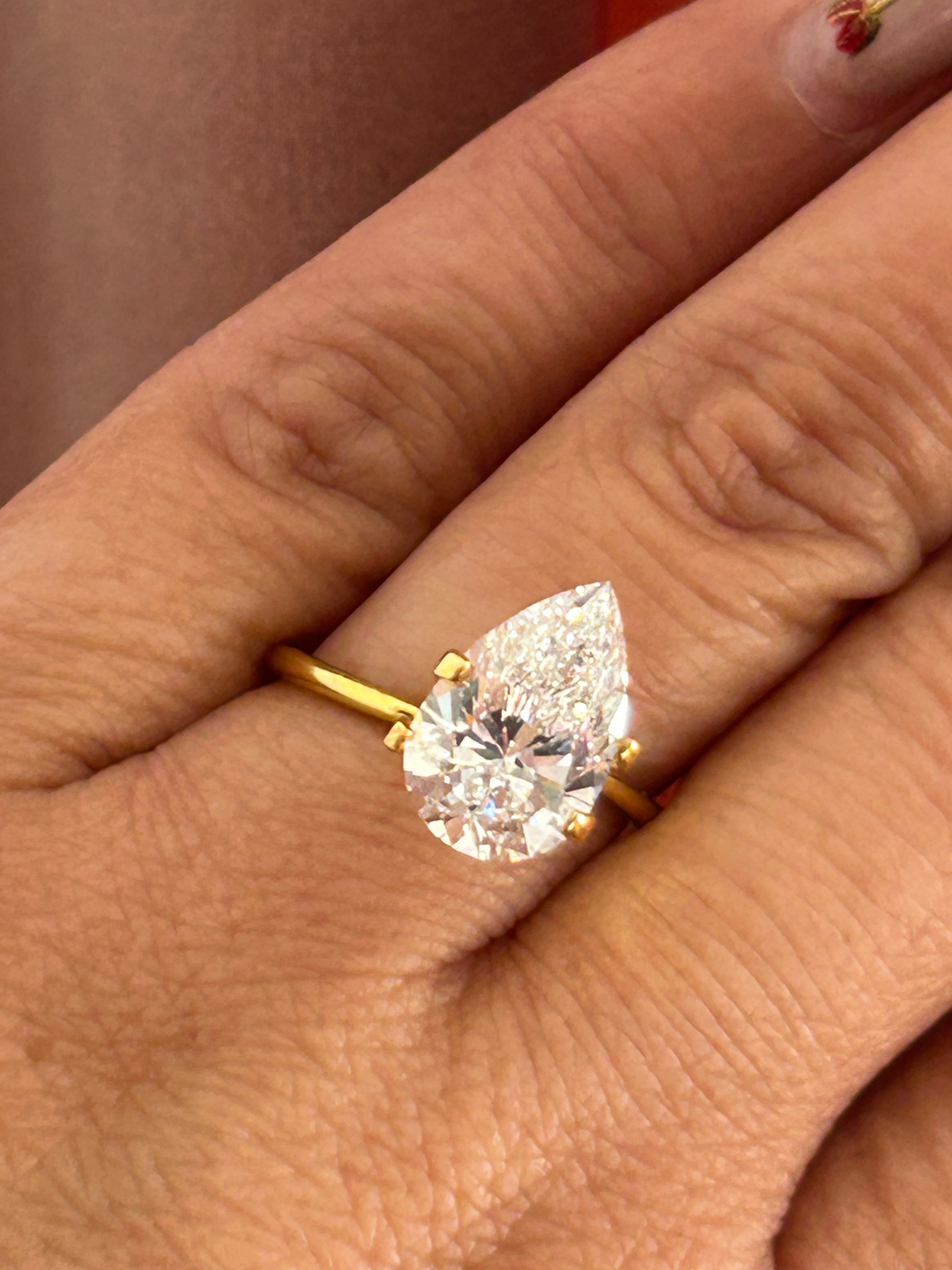 4.10ct Pear Shape Lab Diamond E Color VS1 Clarity