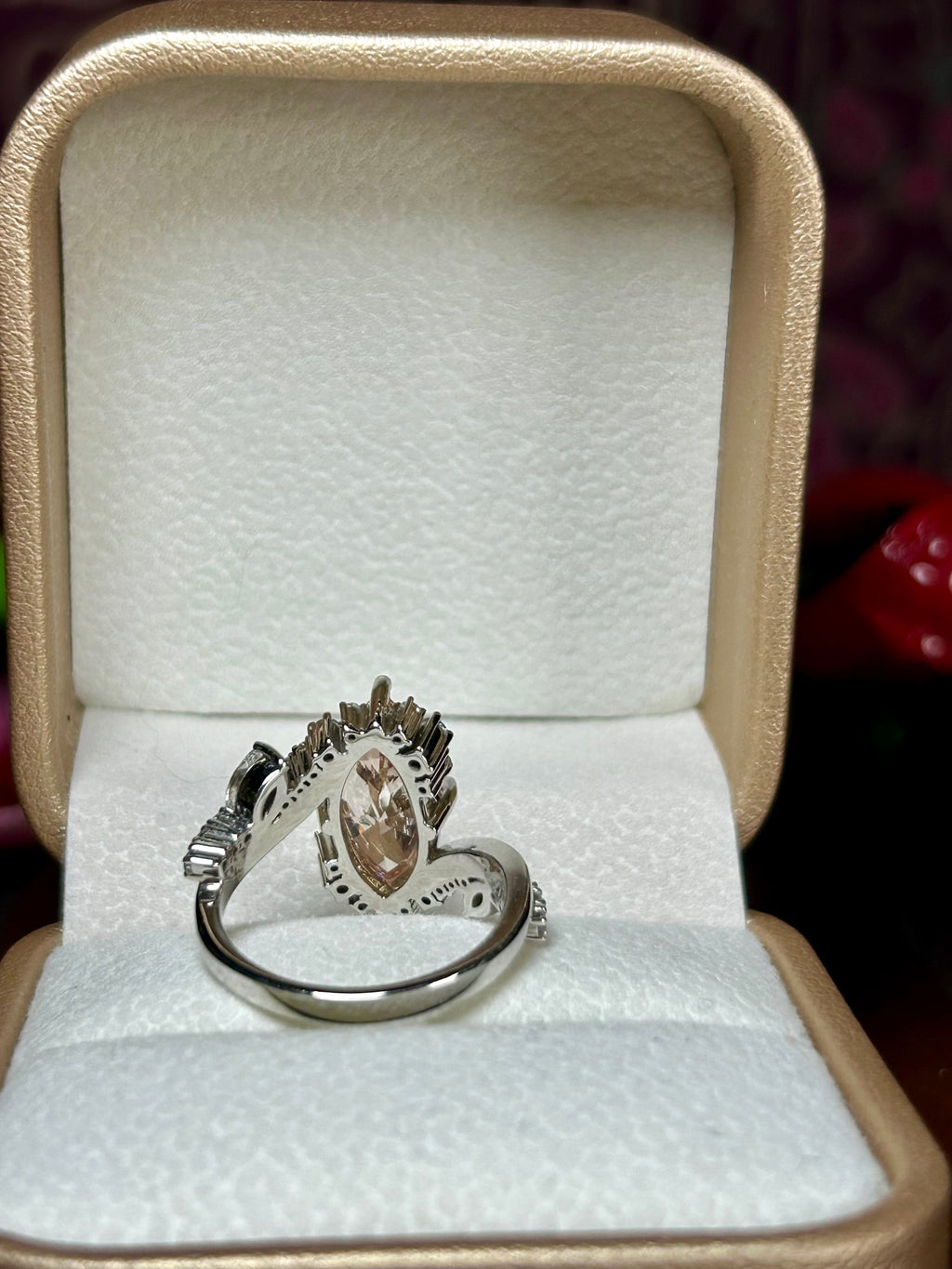 3.09ct Fancy Intense Pink Marquise Lab Diamond Ring