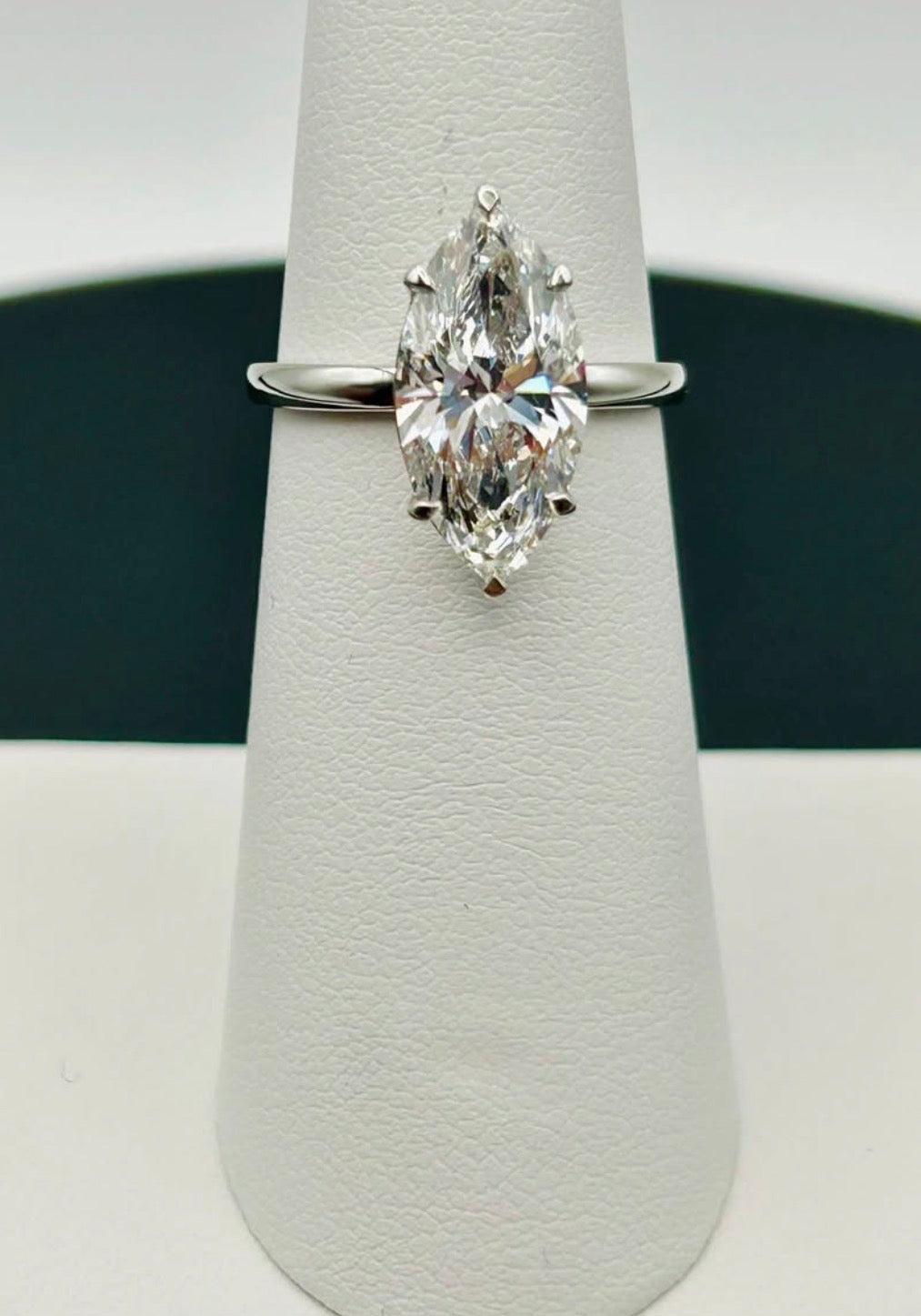 Platinum 3.05 CT E VS1 Marquise Lab Diamond Ring