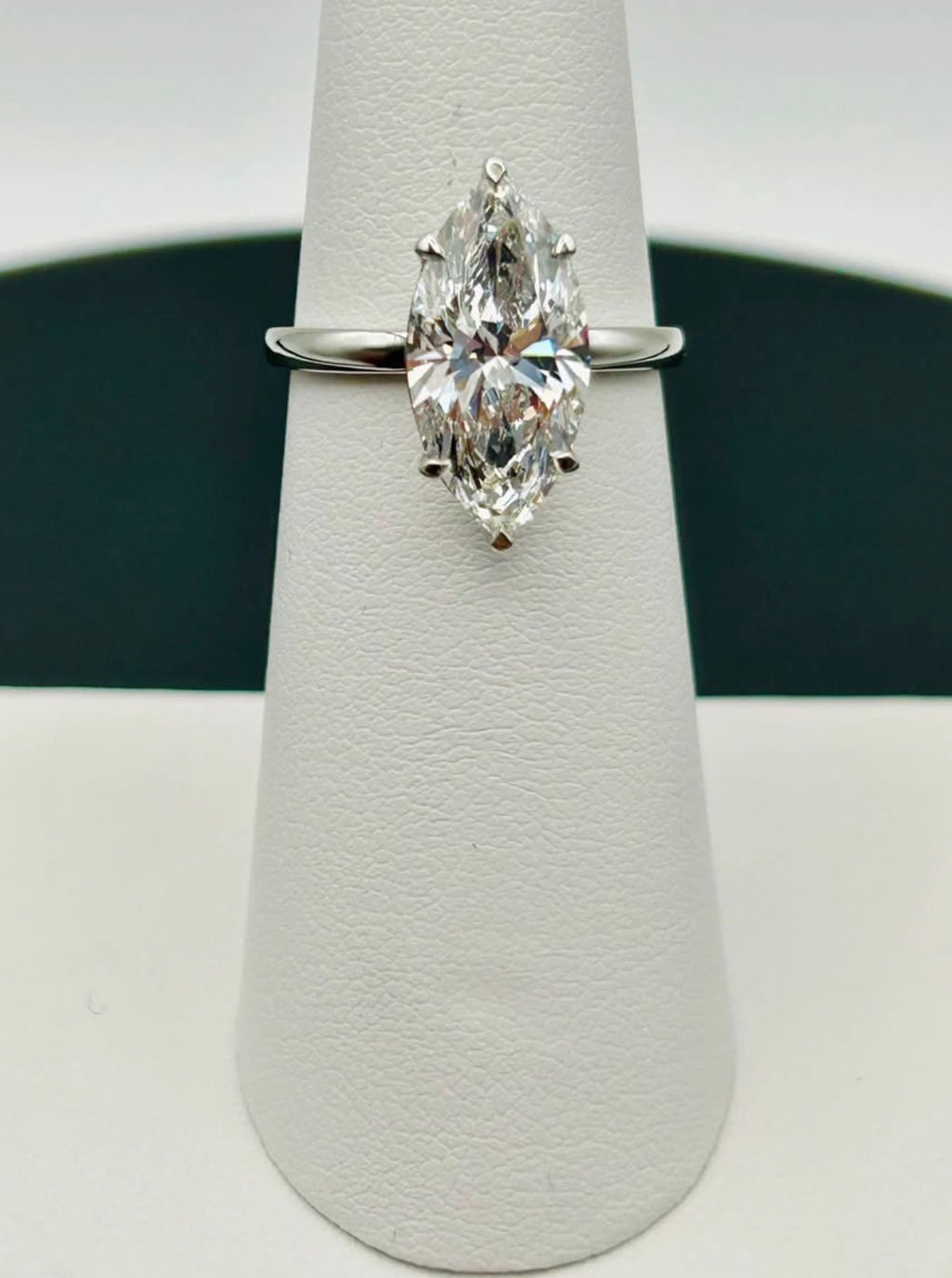 Platinum 3.05 CT E VS1 Marquise Lab Diamond Ring