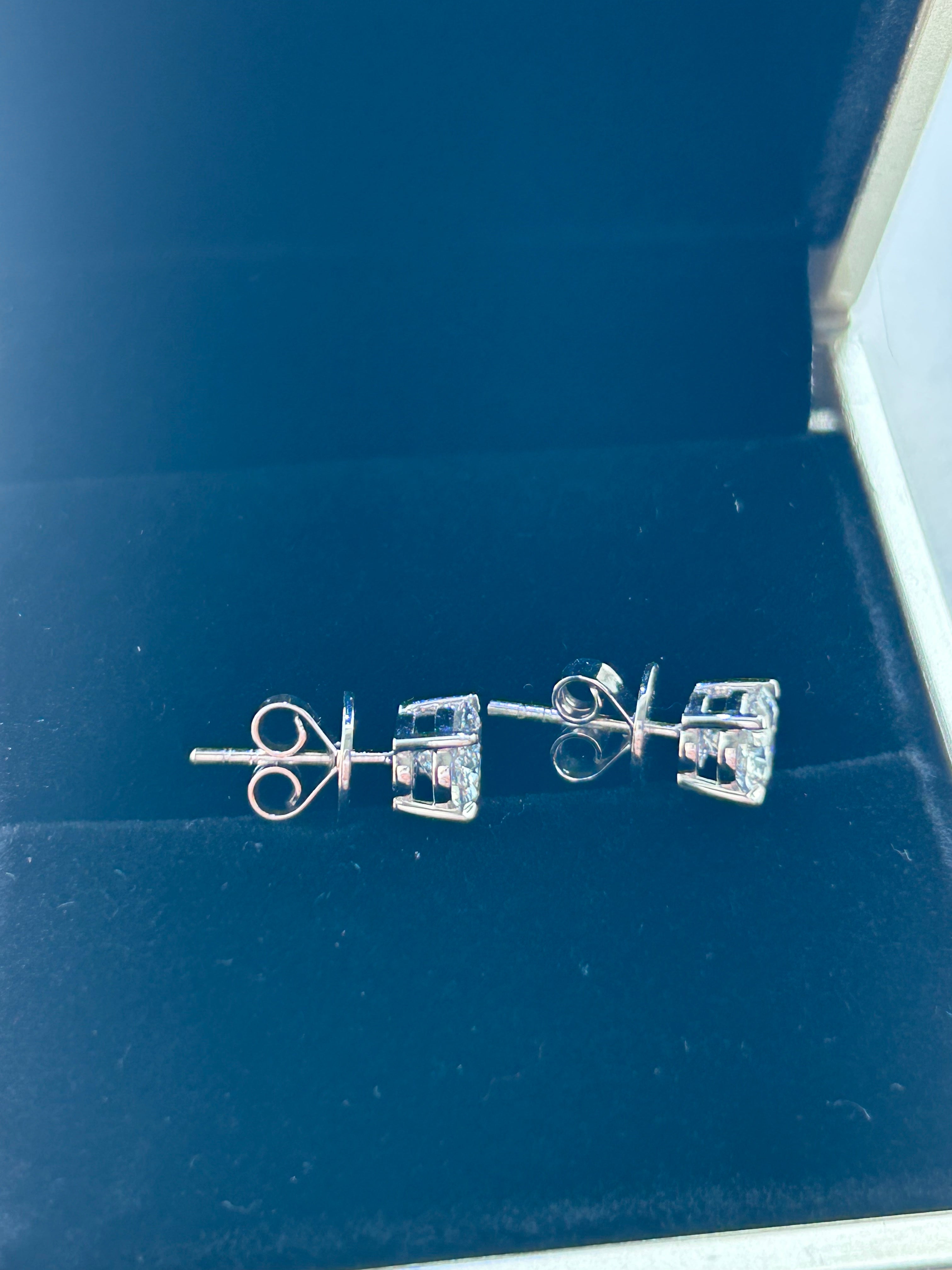 Oval Lab Diamond Stud Earrings – 2.01 CTTW D/VS1 | 14K White Gold | IGI Certified
