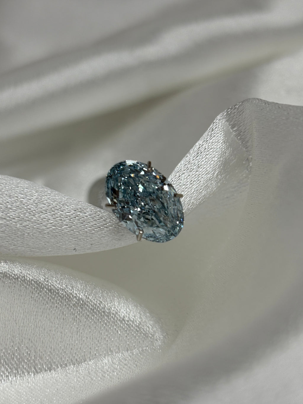 3.26 CT Oval Fancy Intense Greenish Blue Lab-Grown Diamond – VS1 | IGI Certified