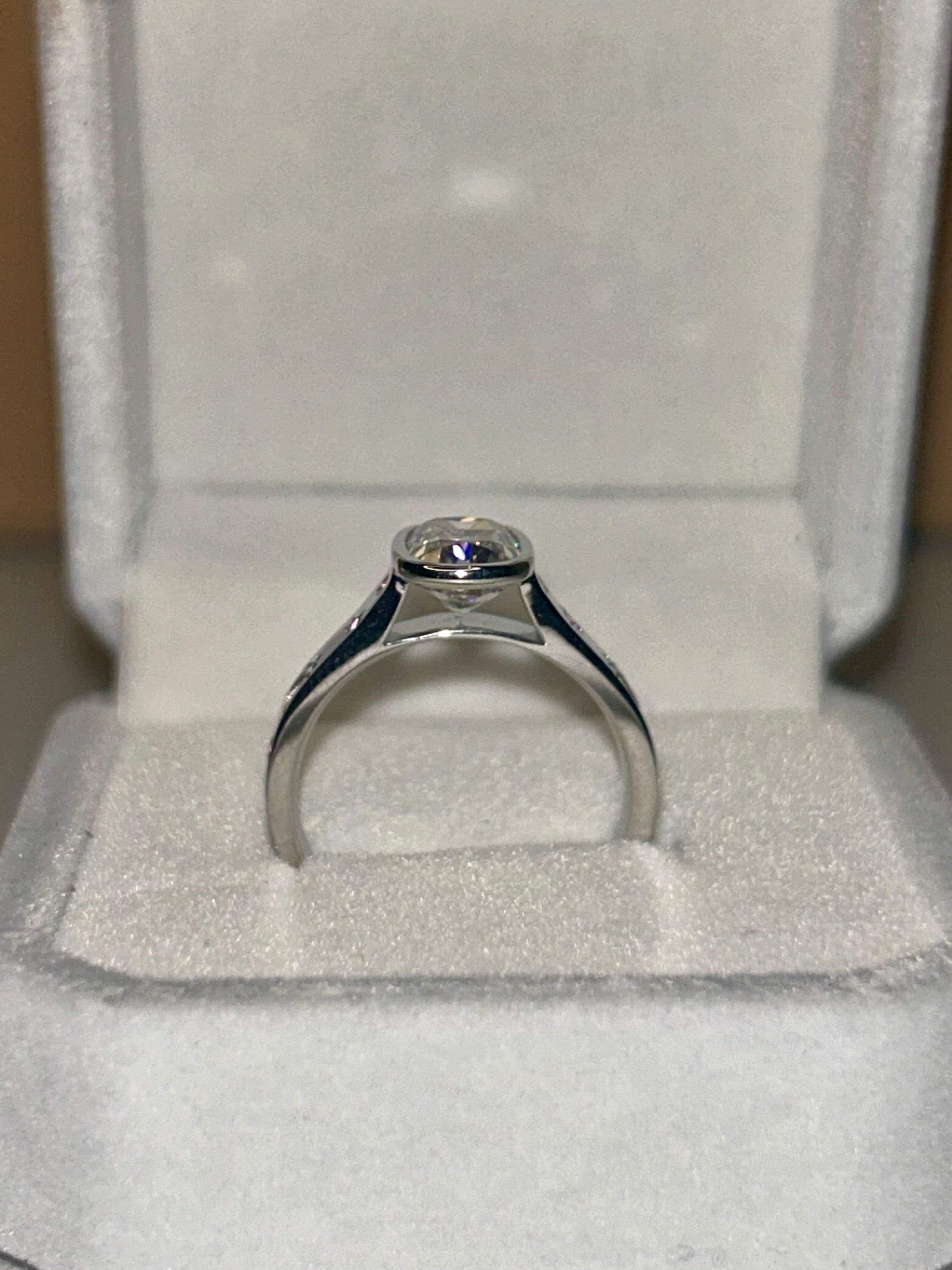 Cushion Cut Moissanite Ring – 7.5 x 9.5 mm Center Stone, Pink Sapphire Accents