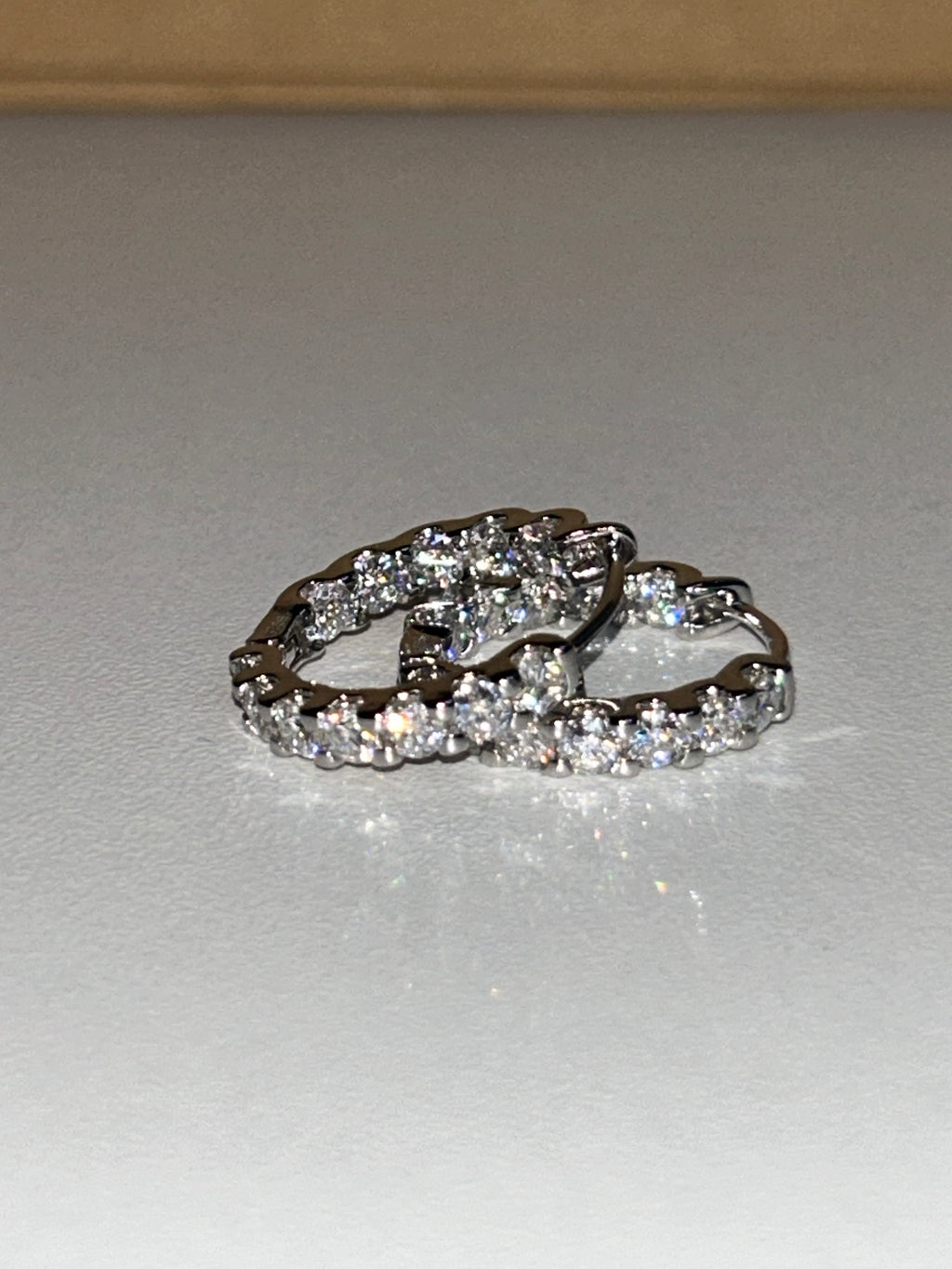 20 mm Moissanite Hoop Earrings in Sterling Silver – Approx. 4.0 CTW