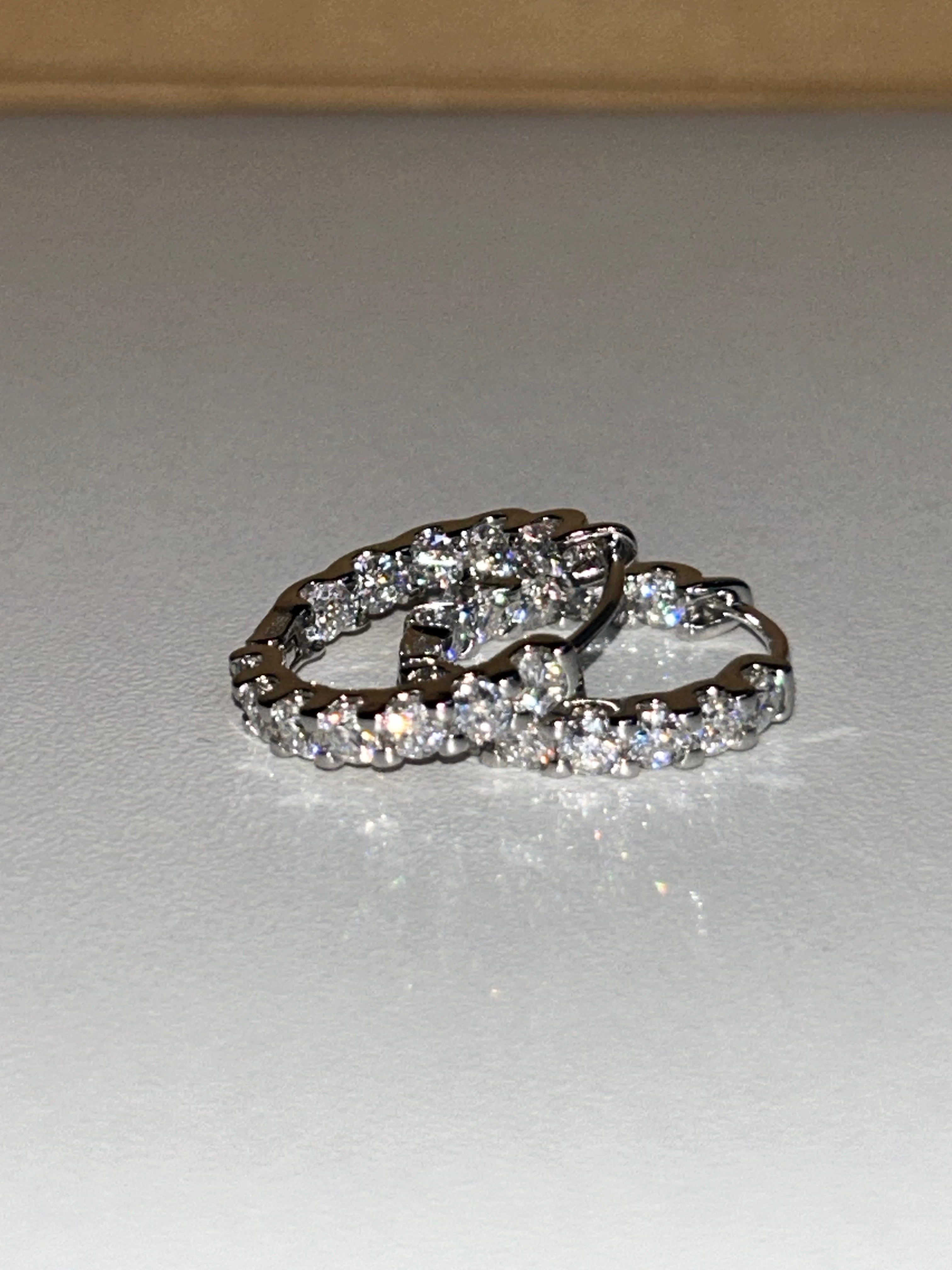 20 mm Moissanite Hoop Earrings in Sterling Silver – Approx. 4.0 CTW
