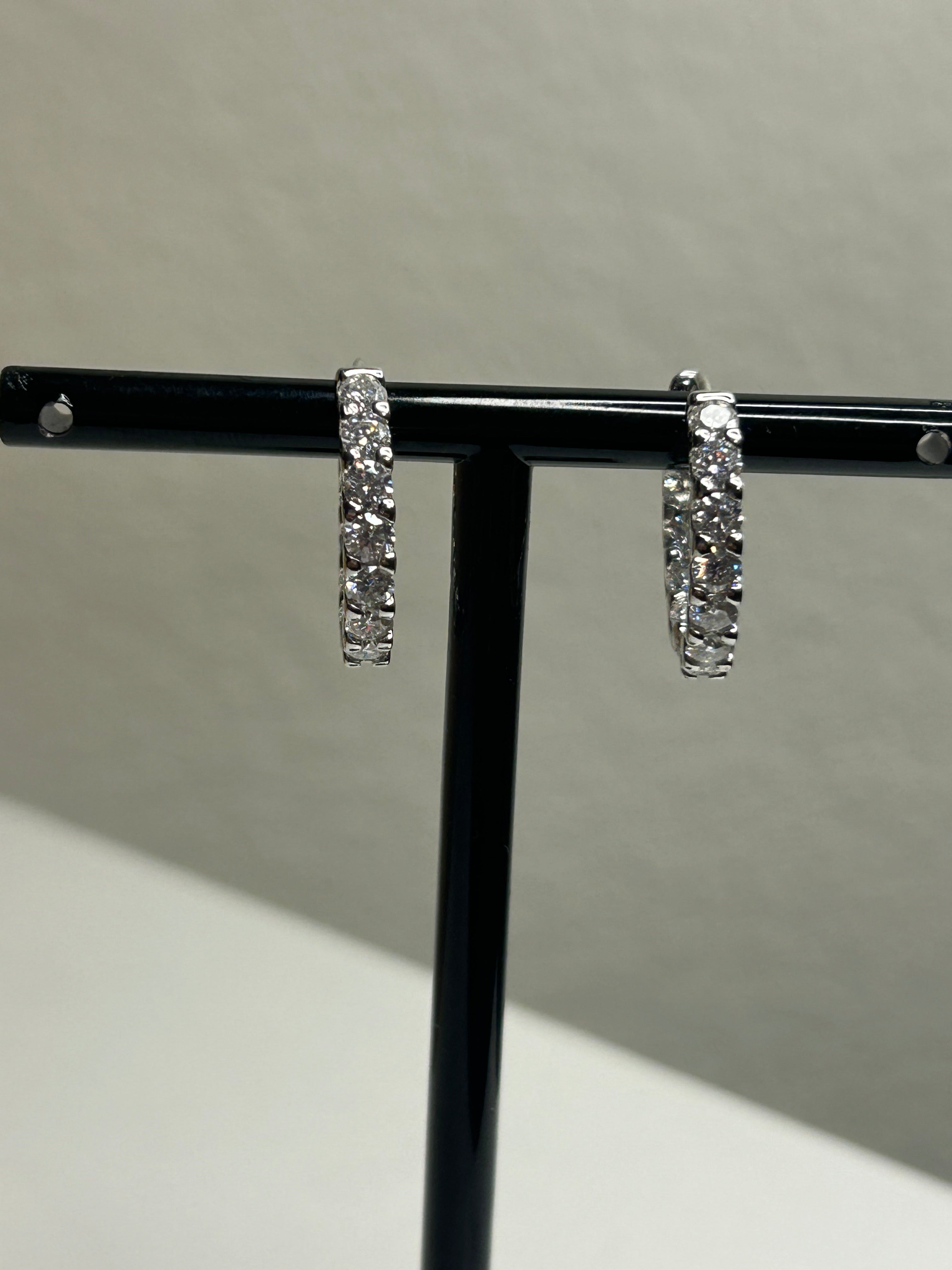 20 mm Moissanite Hoop Earrings in Sterling Silver – Approx. 4.0 CTW