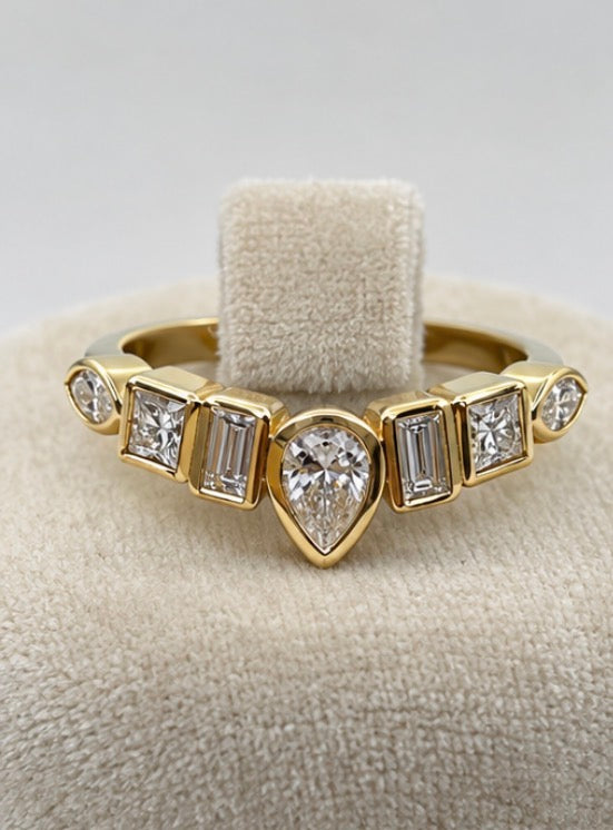 0.70 CTW Mixed-Cut Lab-Grown Diamond Wedding Band | 10K Yellow Gold