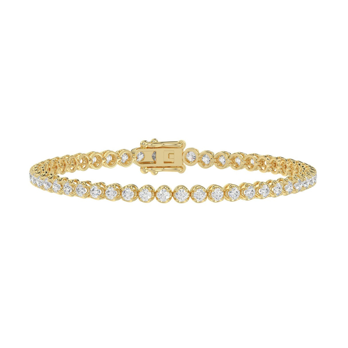 Lab Grown Diamond Tennis Bracelet | 3 CTW, Size 7”| Available in 10K & 14KT Yellow & White Gold