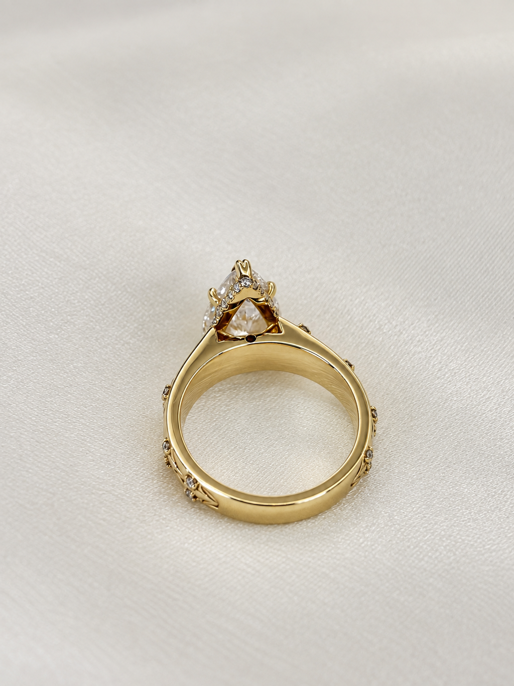 The Dolores | Pear Shaped Lab-Grown Diamond Floral Signature Ring