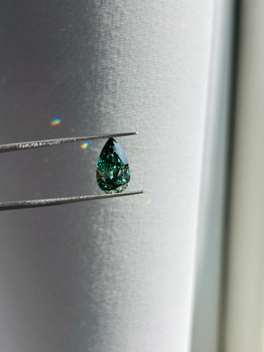 3.02 CT Fancy Vivid Green Pear Lab-Grown Diamond | IGI Certified