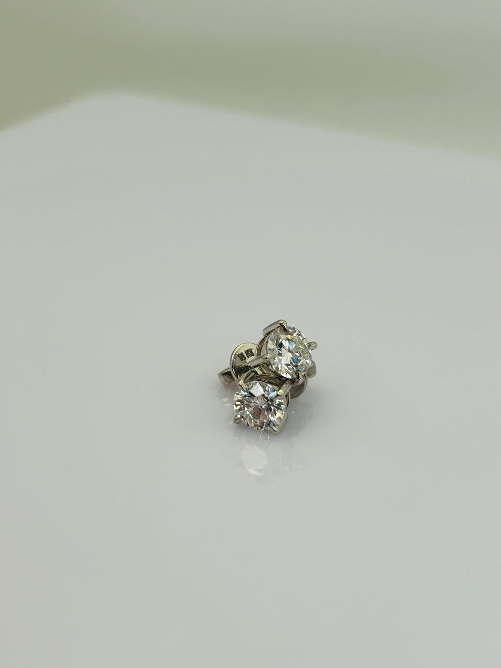 2.02 CTW Round Brilliant Lab-Grown Diamond Stud Earrings in 14k White Gold