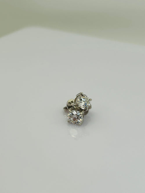 2.02 CTW Round Brilliant Lab-Grown Diamond Stud Earrings in 14k White Gold