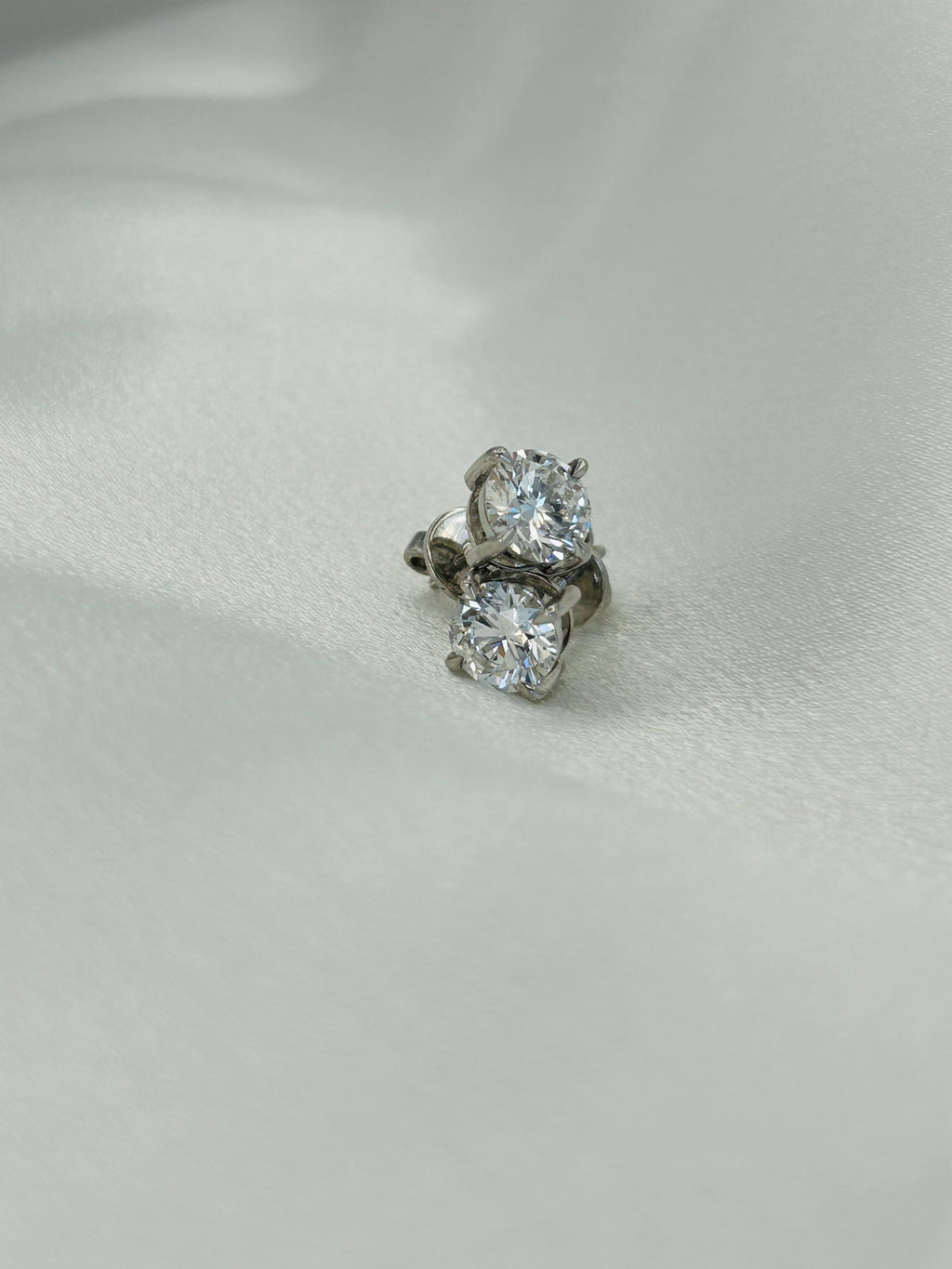 2.02 CTW Round Brilliant Lab-Grown Diamond Stud Earrings in 14k White Gold