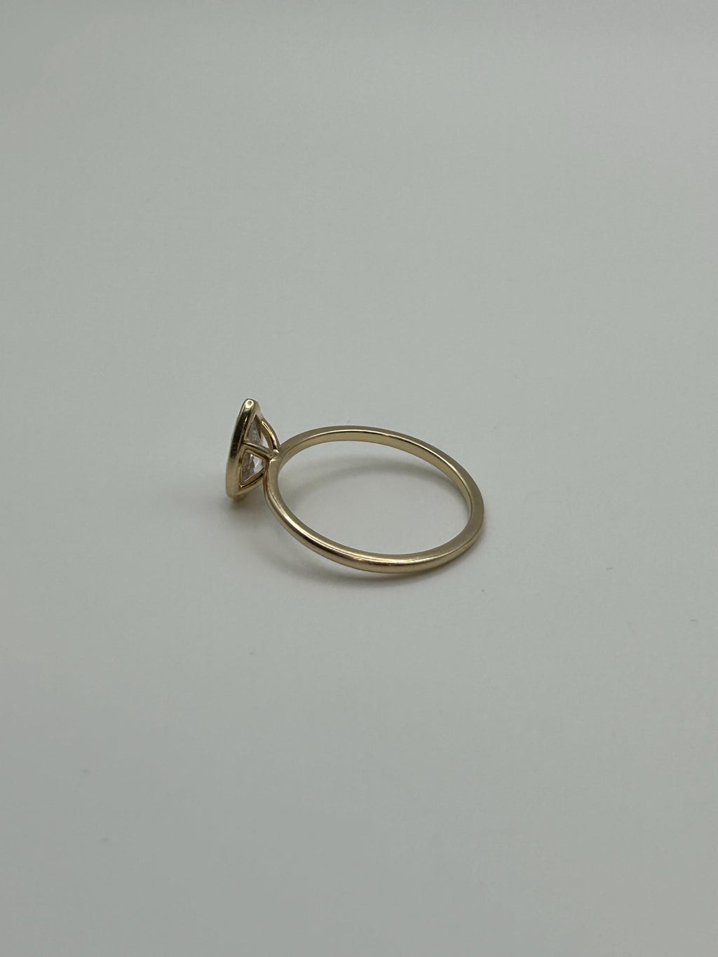 1.08 CT Pear Lab Diamond Ring,  Faint Pinkish-Brown.
