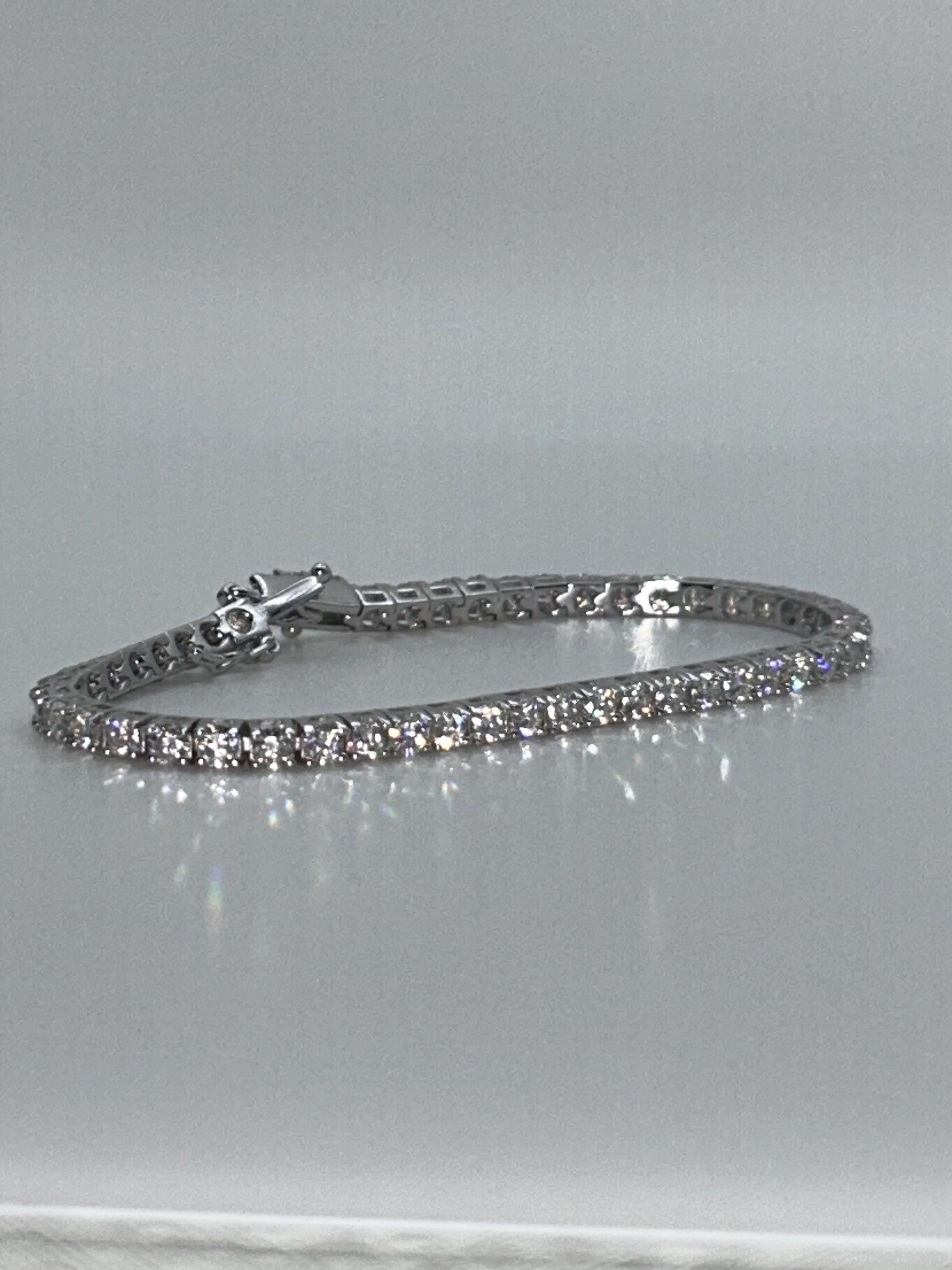 Moissanite Tennis Bracelet | 3mm Brilliant Cut | Sterling Silver | 6.5 Inch