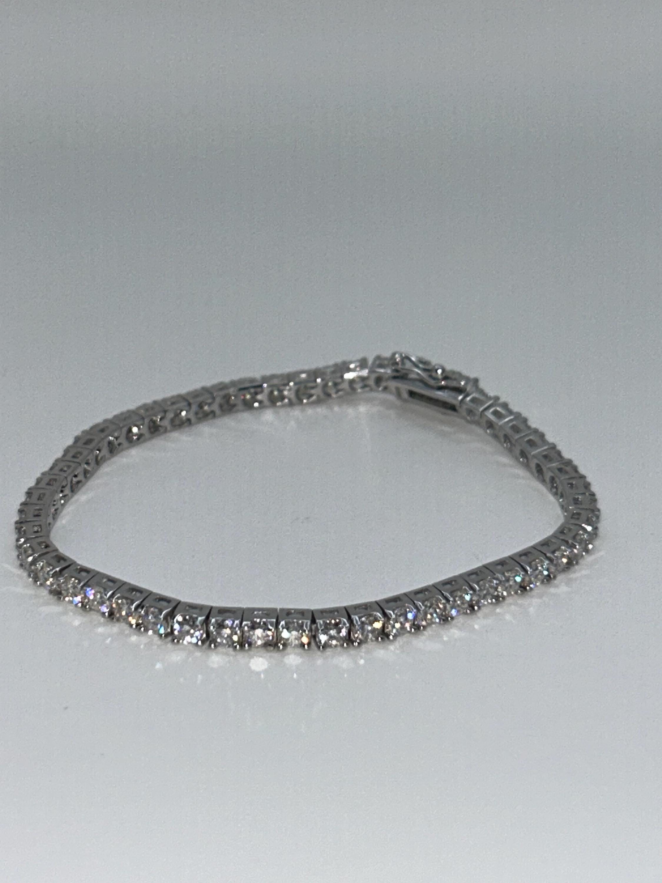 Moissanite Tennis Bracelet | 3mm Brilliant Cut | Sterling Silver | 6.5 Inch