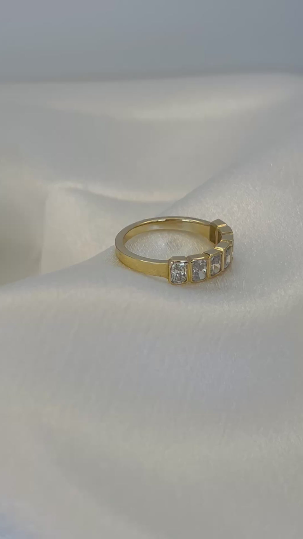 1.50 CTW Radiant Cut Lab-Grown Diamond Band | 14K Yellow Gold