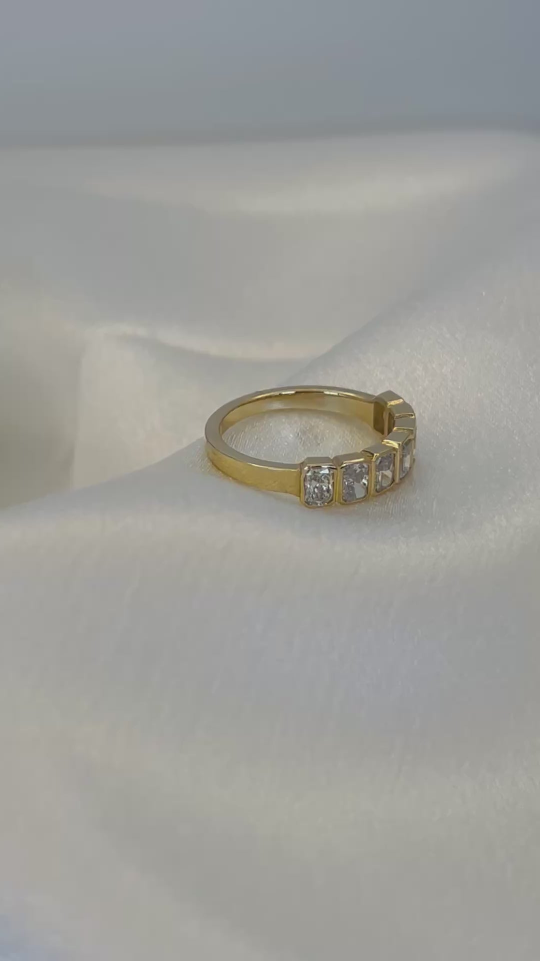 1.50 CTW Radiant Cut Lab-Grown Diamond Band | 14K Yellow Gold