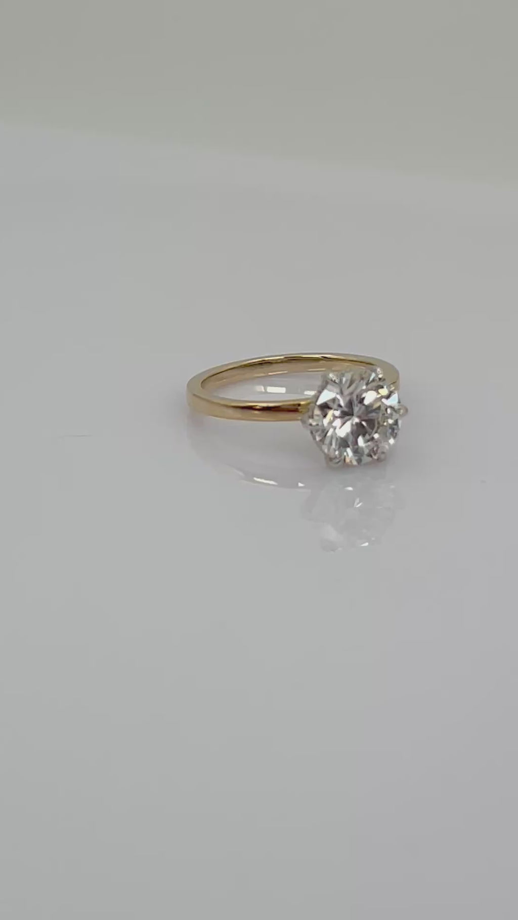 2.40 CT Round Brilliant Lab Diamond Engagement Ring 14K Two-Tone Gold | IGI Certified