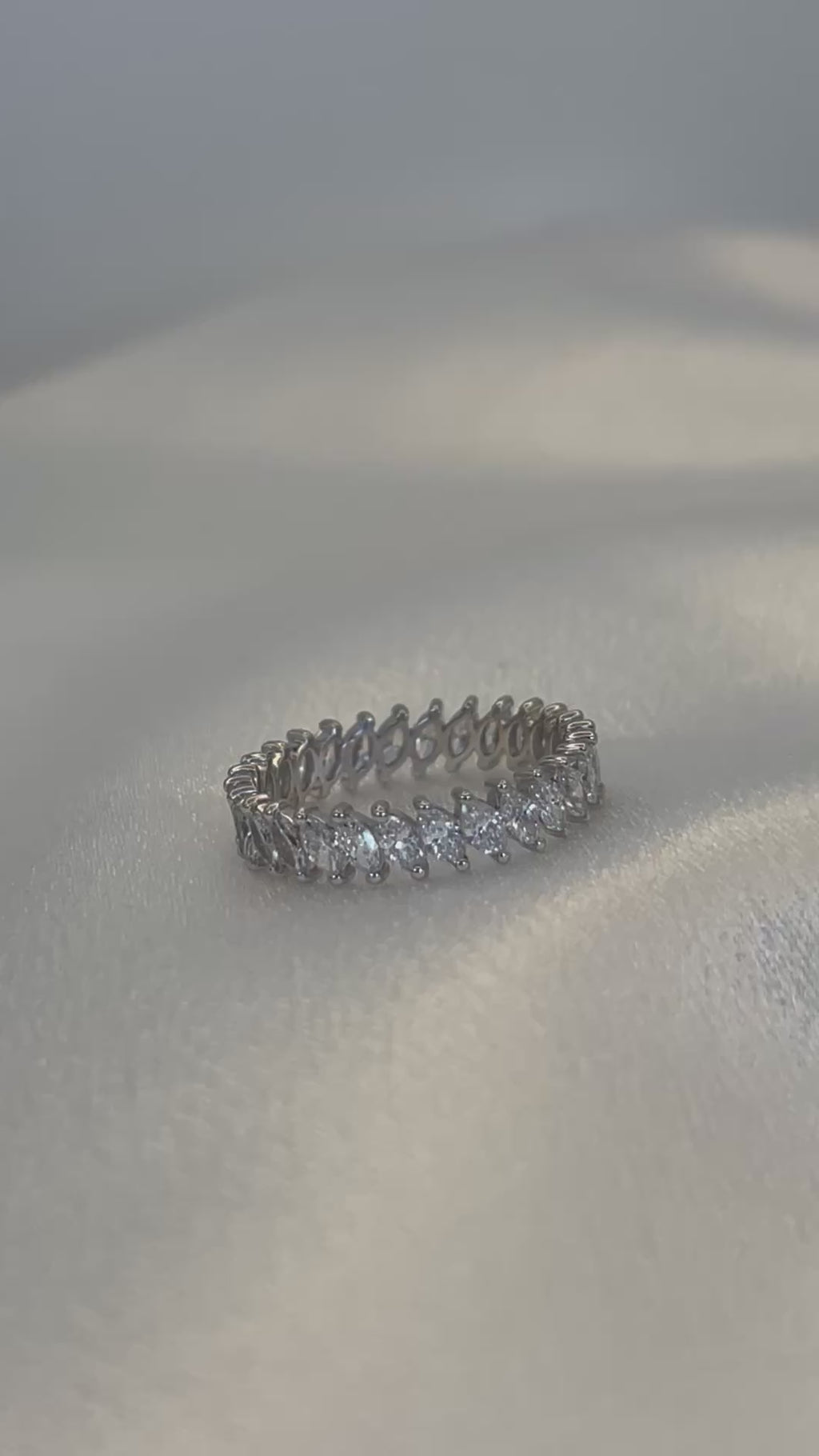 1.40 CTW Marquise Lab-Grown Diamond Eternity Band | 14K White Gold