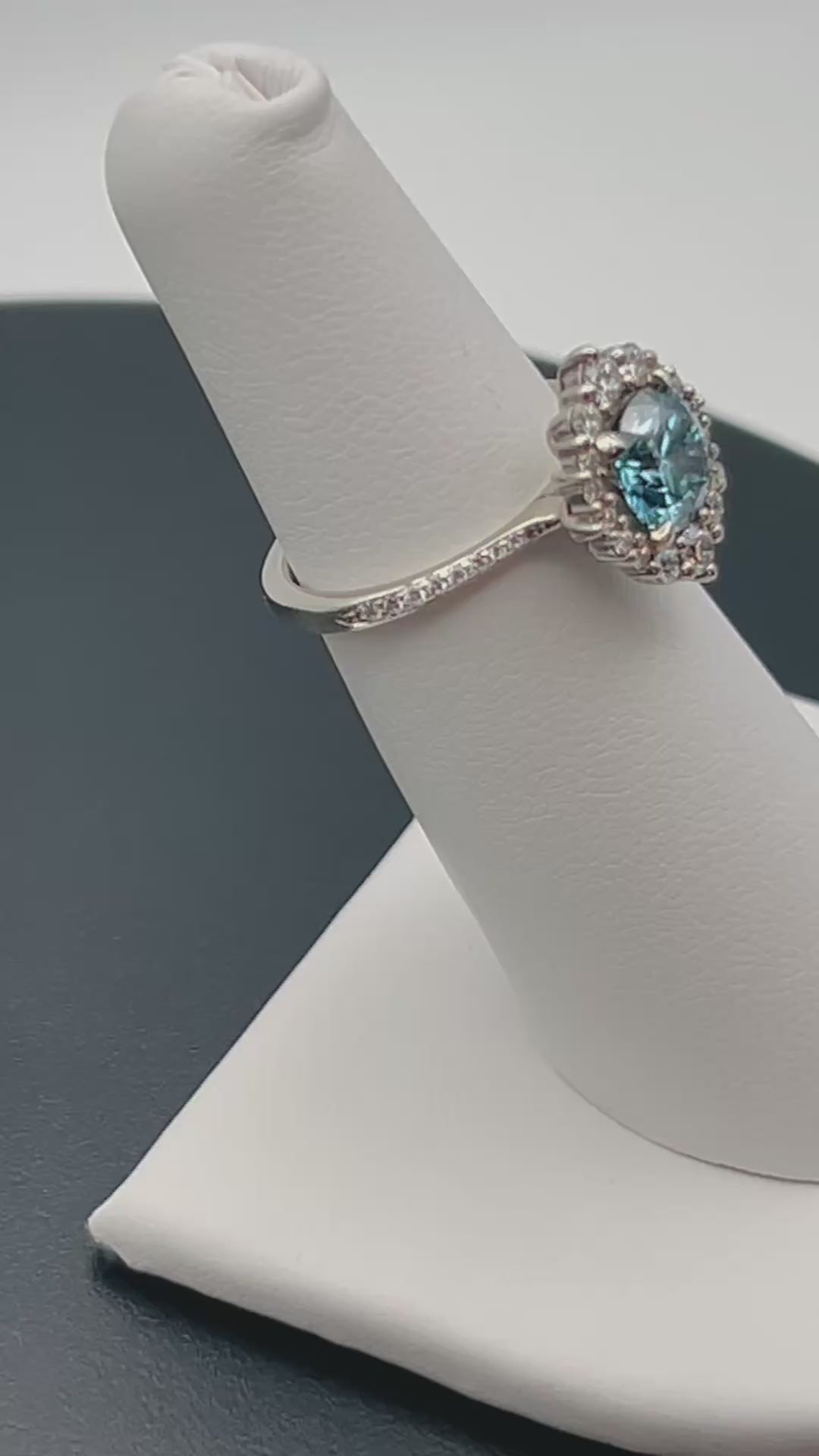 1.26 Carat Fancy Vivid Blue Lab-Grown Diamond Ring – 14K White Gold (IGI Certified)