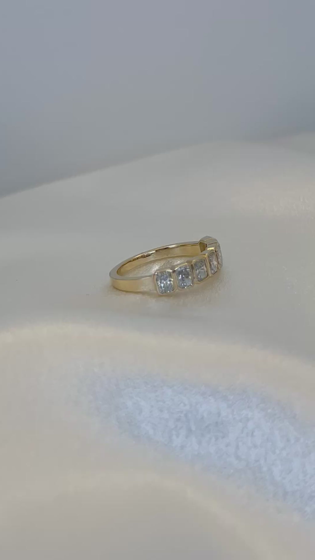 1.50 CTW Radiant Cut Lab-Grown Diamond Band | 14K Yellow Gold