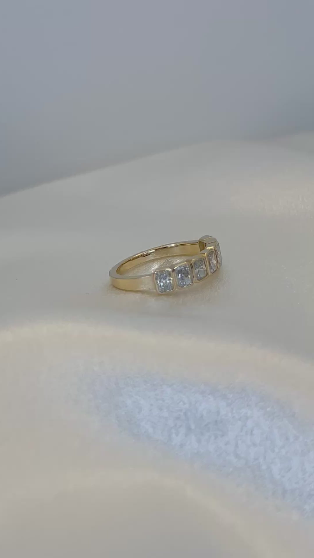 1.50 CTW Radiant Cut Lab-Grown Diamond Band | 14K Yellow Gold