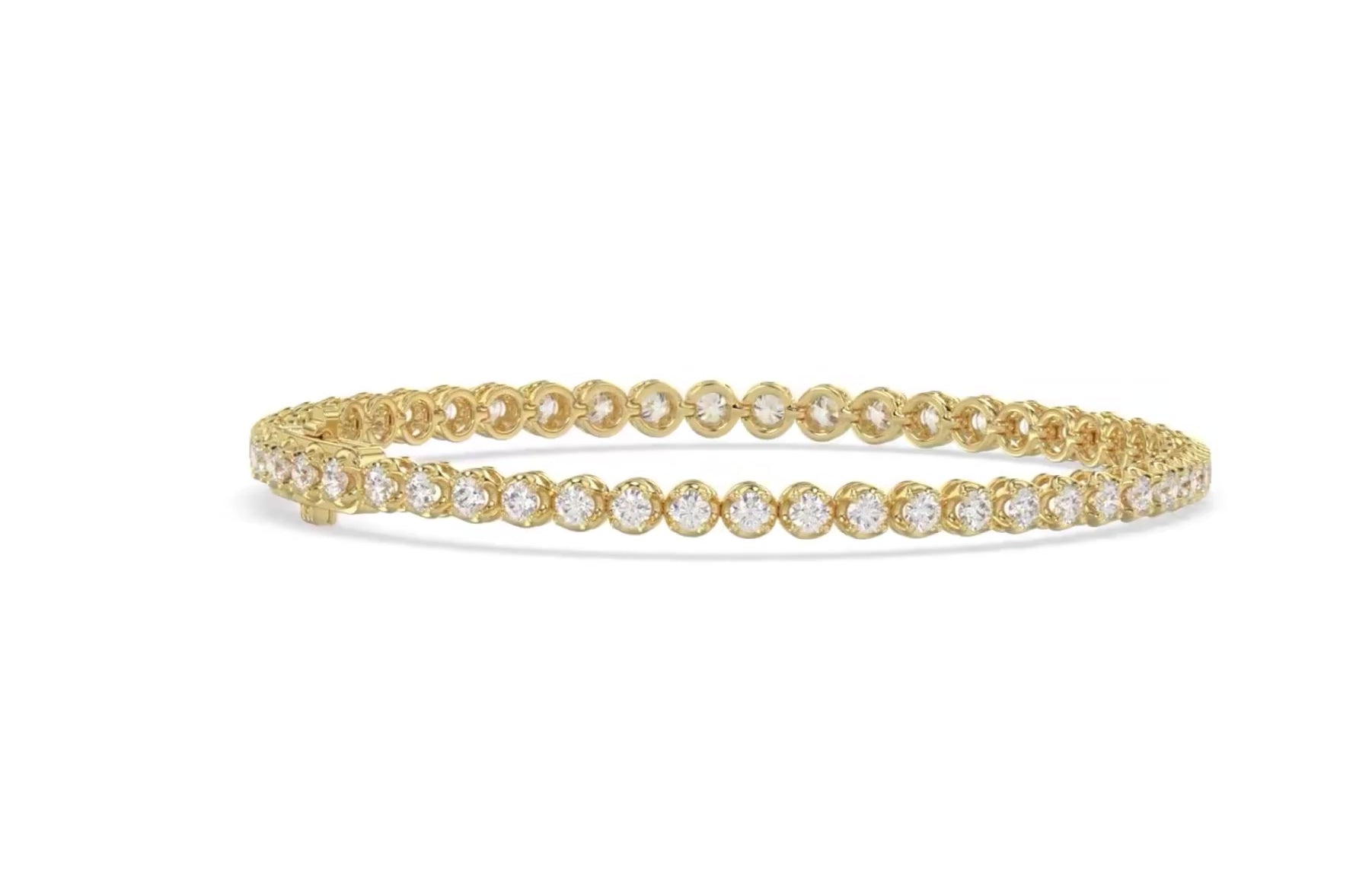 Lab Grown Diamond Tennis Bracelet | 3 CTW, Size 7”| Available in 10K & 14KT Yellow & White Gold