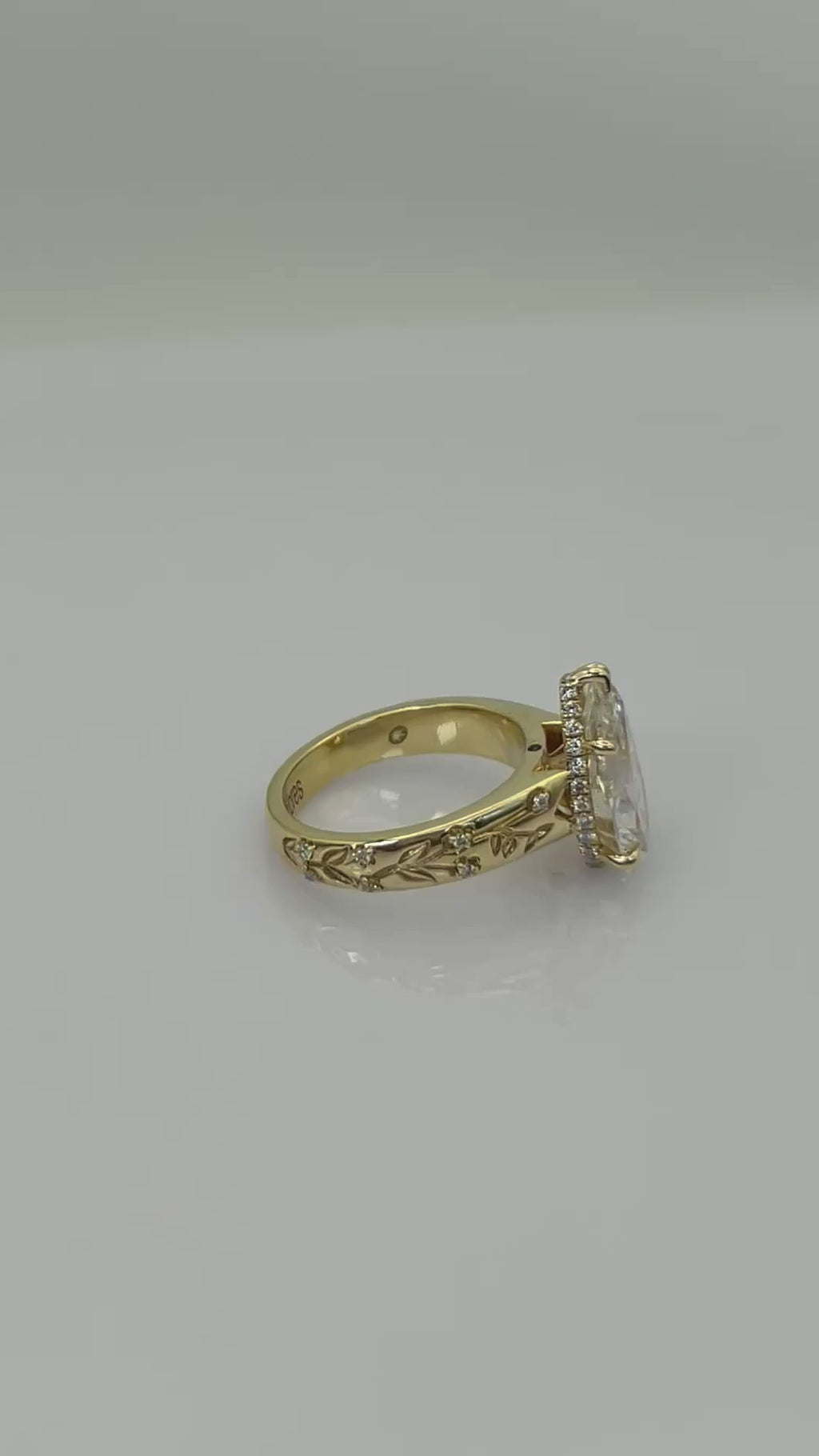 The Dolores | Pear Shaped Lab-Grown Diamond Floral Signature Ring