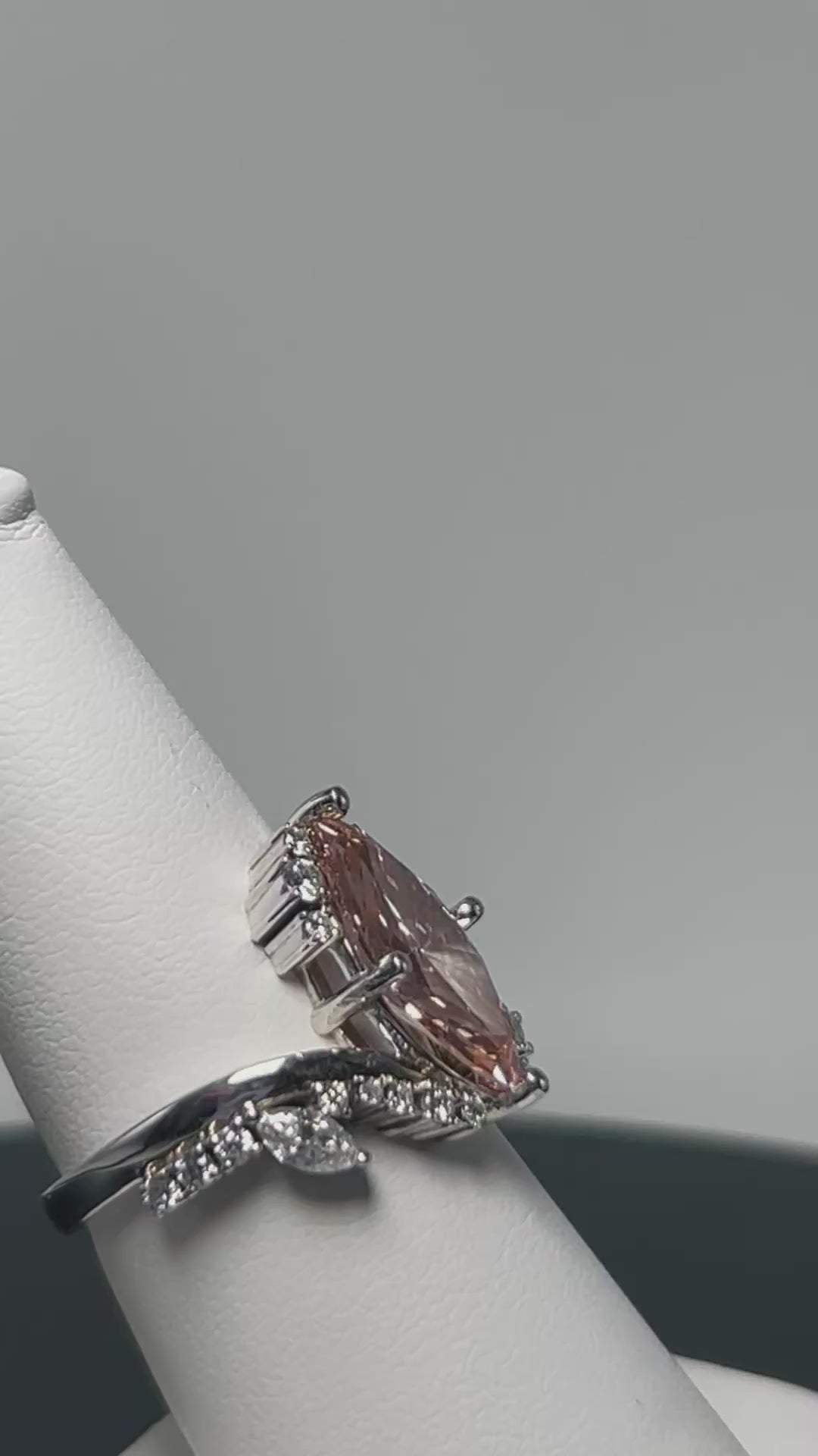 3.09ct Fancy Intense Pink Marquise Lab Diamond Ring