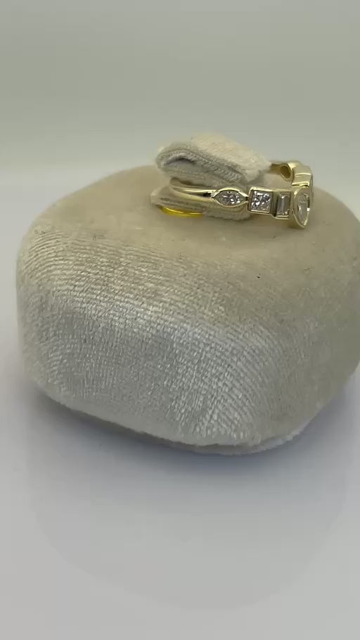 0.70 CTW Mixed-Cut Lab-Grown Diamond Wedding Band | 10K Yellow Gold